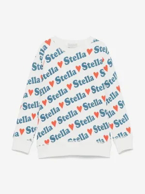 Mädchen Herz Logo Sweatshirt in Elfenbein