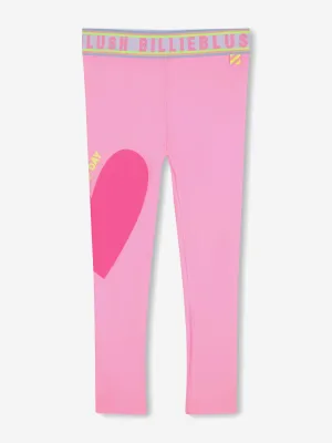 Rosa Leggings mit Herzprint für Mädchen
