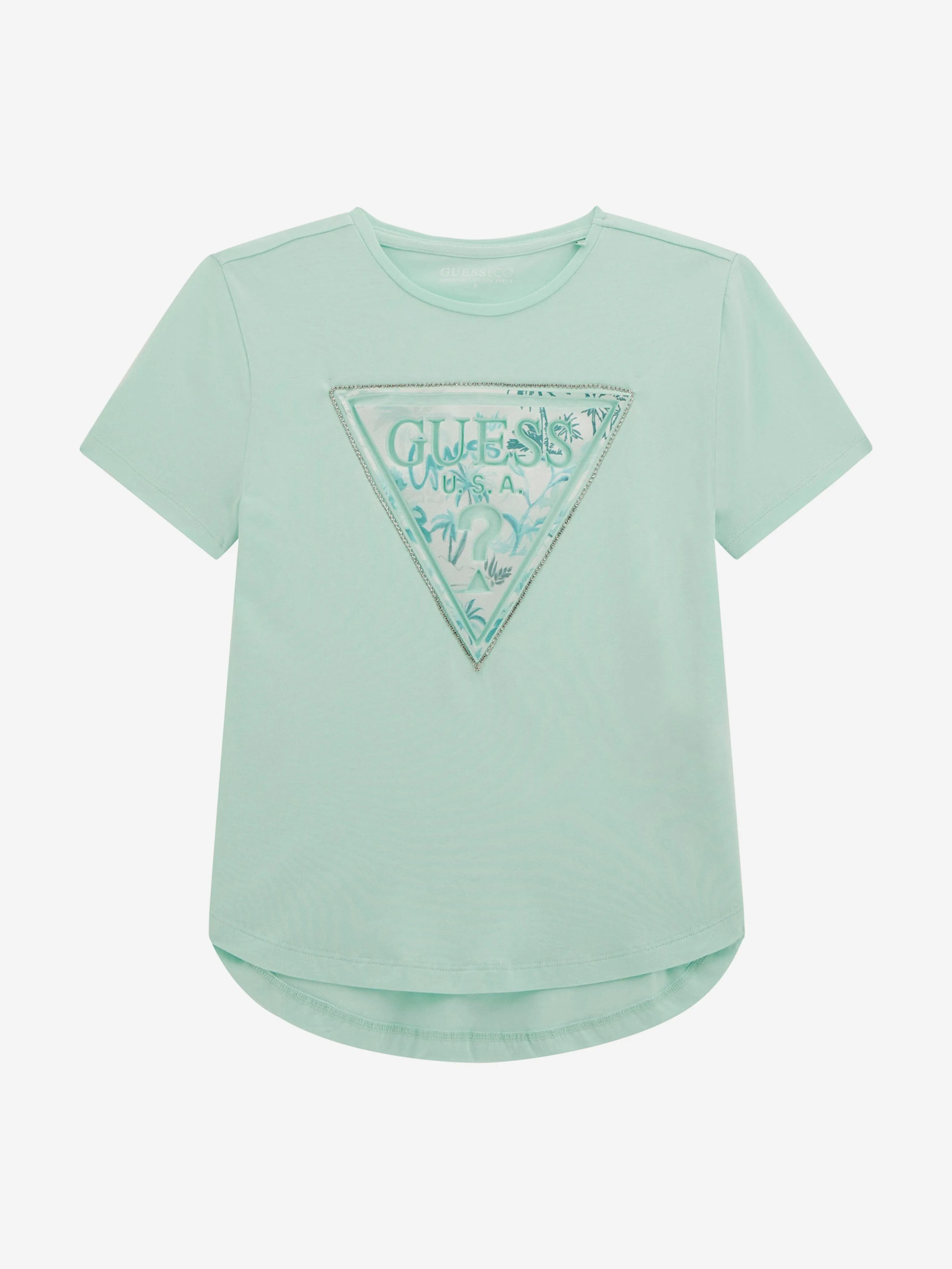 Mädchen High Low T-Shirt in Grün