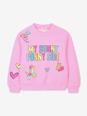 Mädchen Sweatshirt mit Aufdruck in Rosa