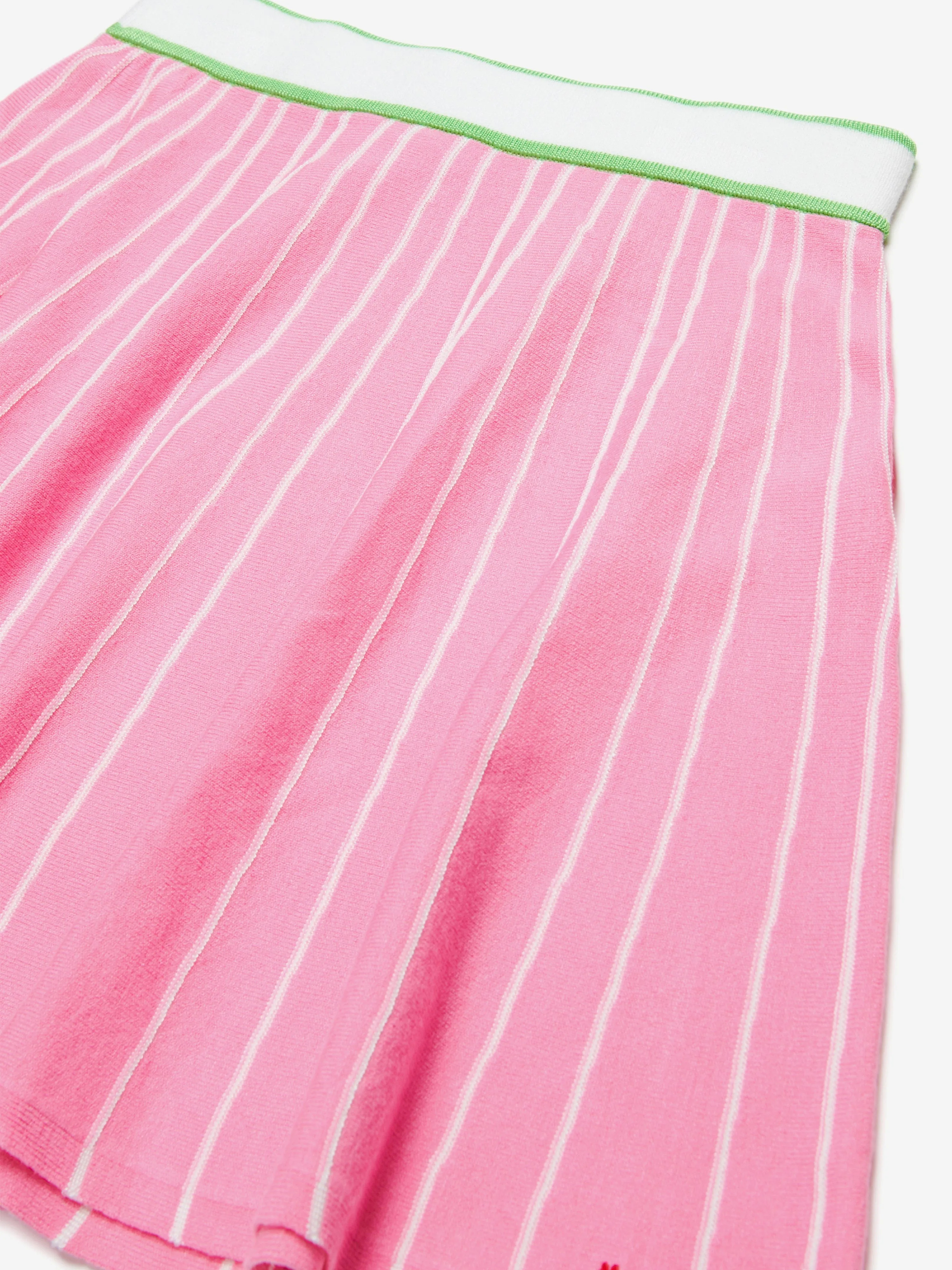 Mädchen Jacquard Streifen Strickrock in Rosa