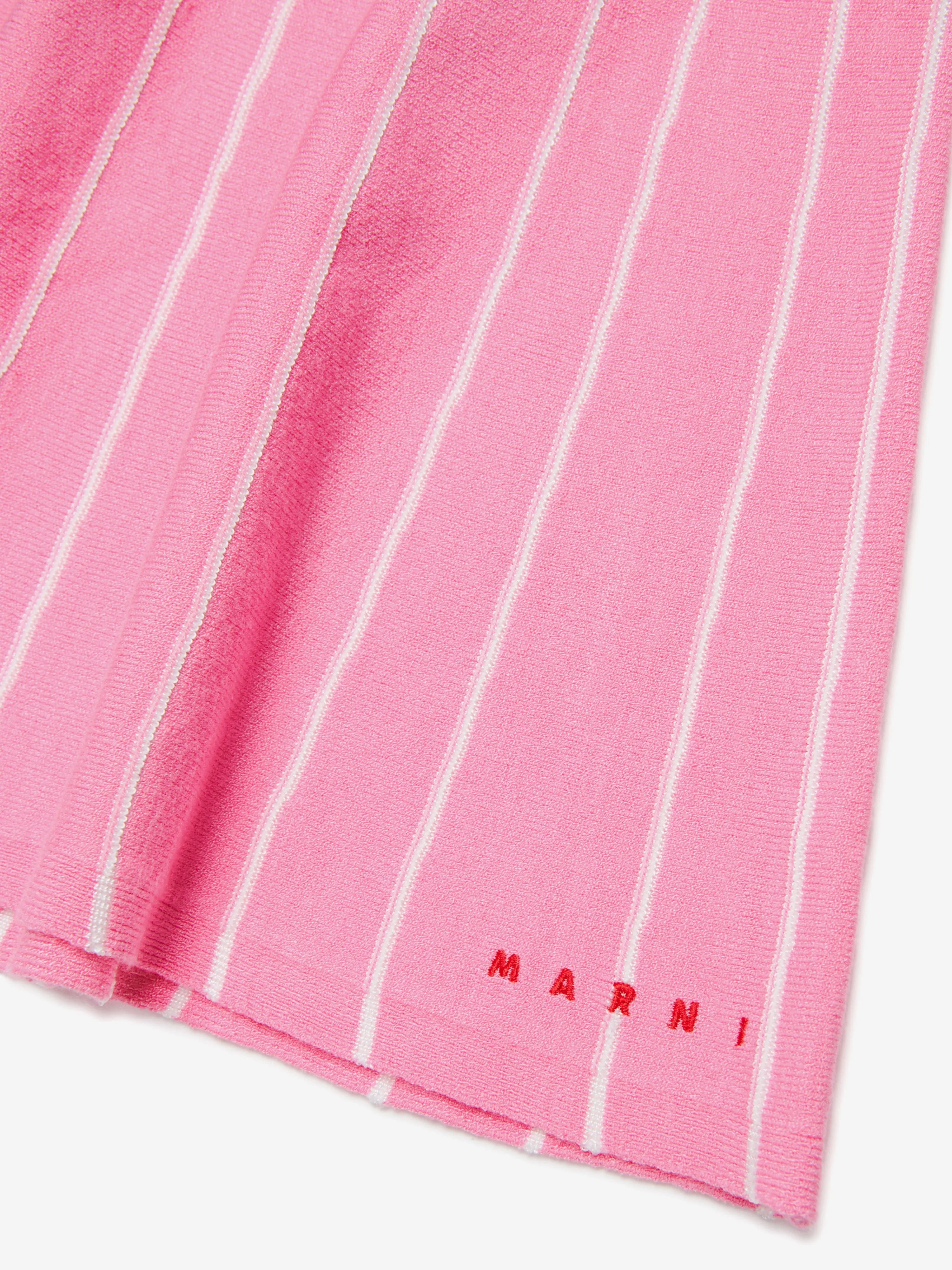 Mädchen Jacquard Streifen Strickrock in Rosa