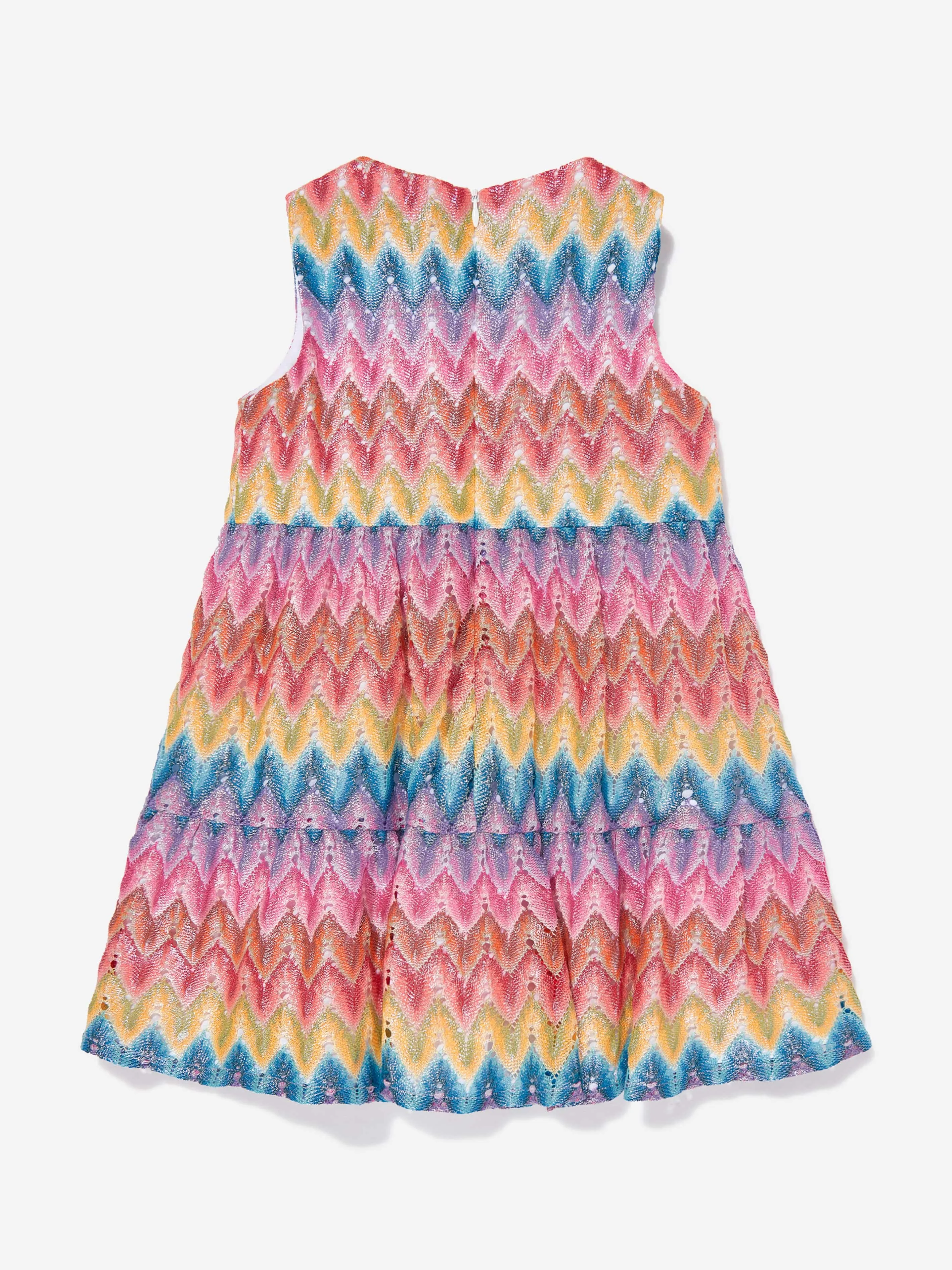 Mädchen Strickkleid mit Zickzack-Muster in Mehrfarben