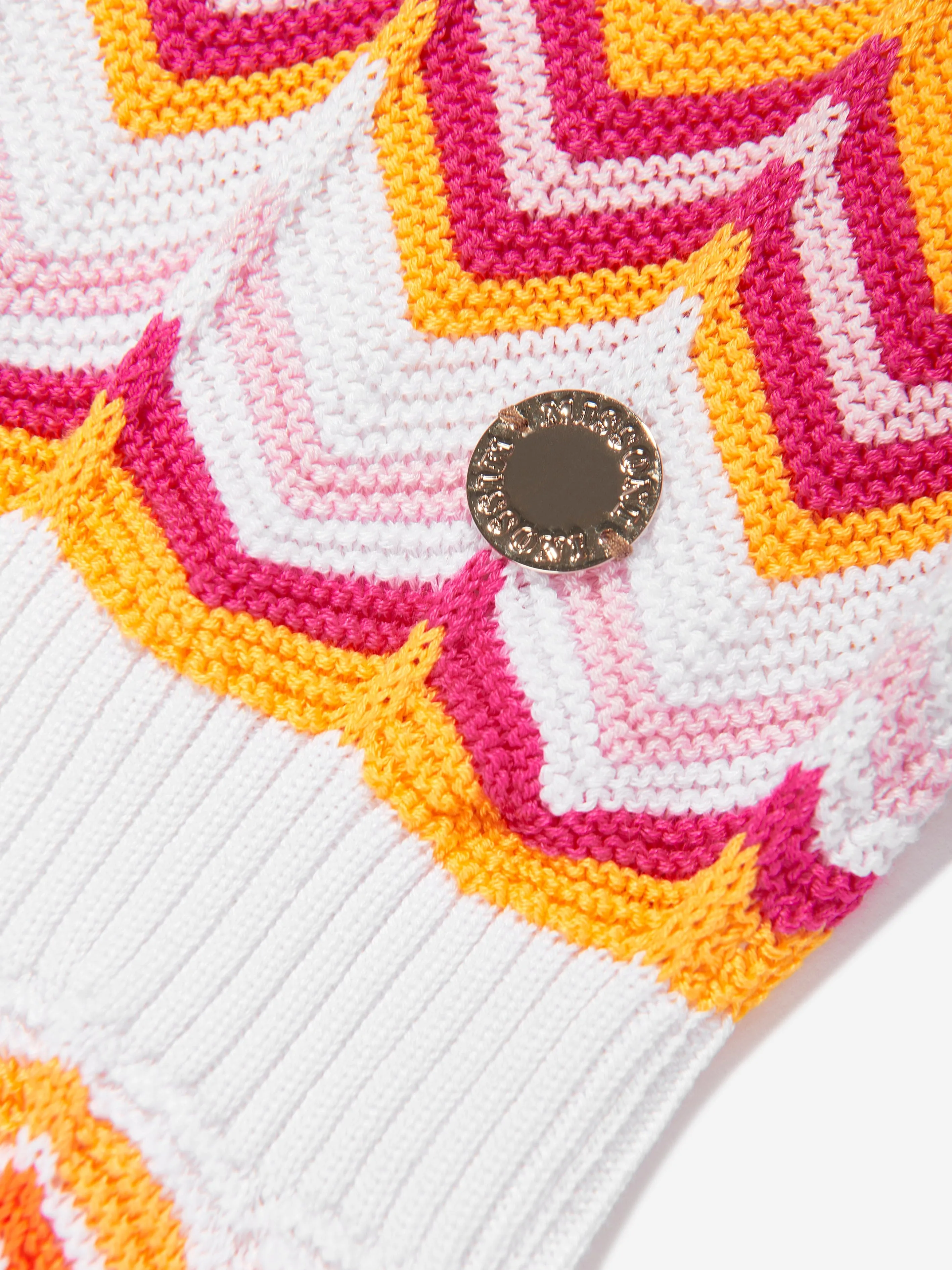 Mädchen Strickkleid in Zickzack-Optik mehrfarbig