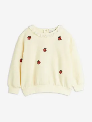Mädchen Marienkäfer bestickte Spitzen Sweatshirt in Elfenbein