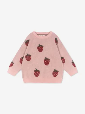 Mädchen Lapis Erdbeer Strickpullover in Rosa