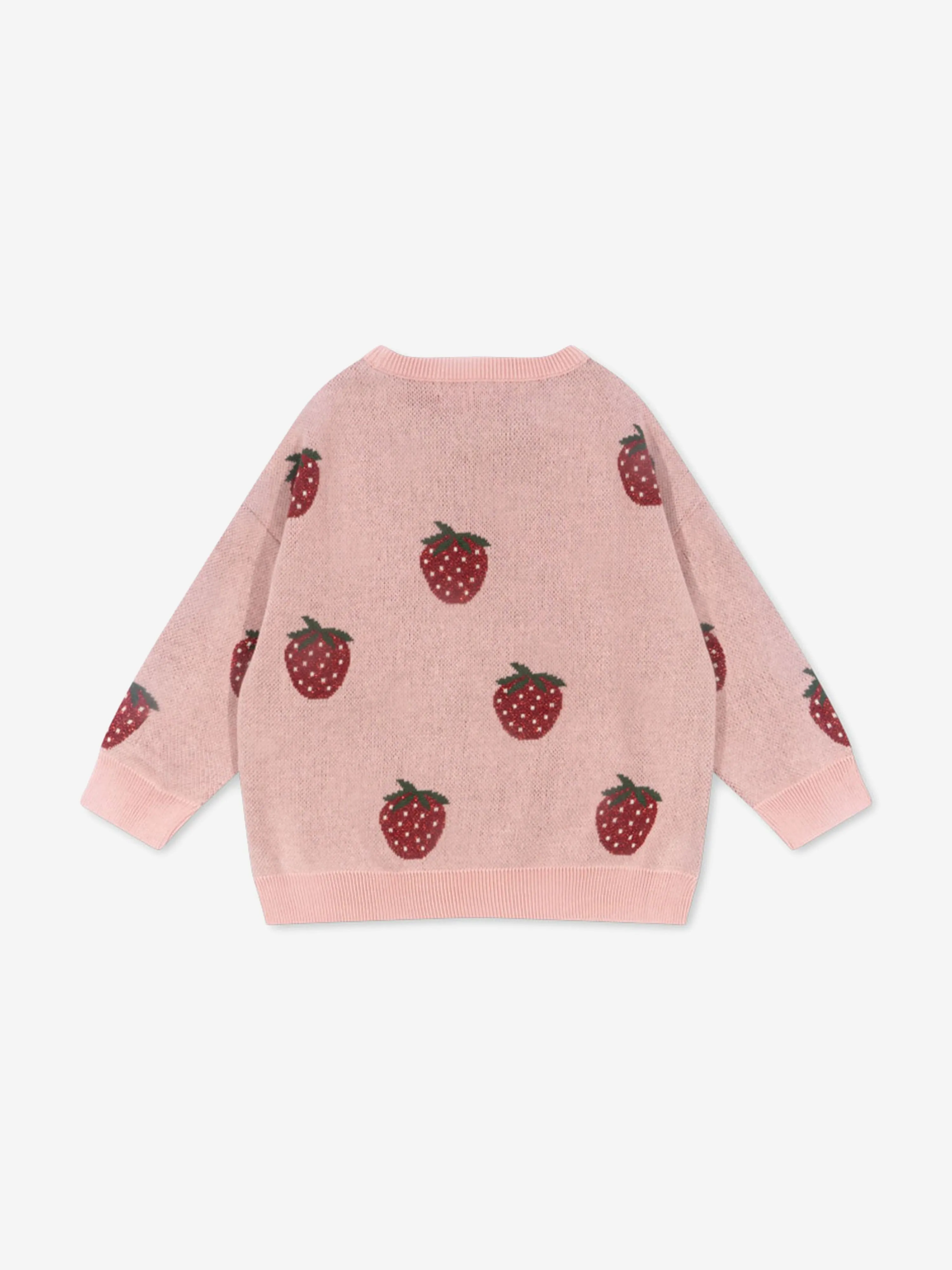 Mädchen Lapis Erdbeer Strickpullover in Rosa