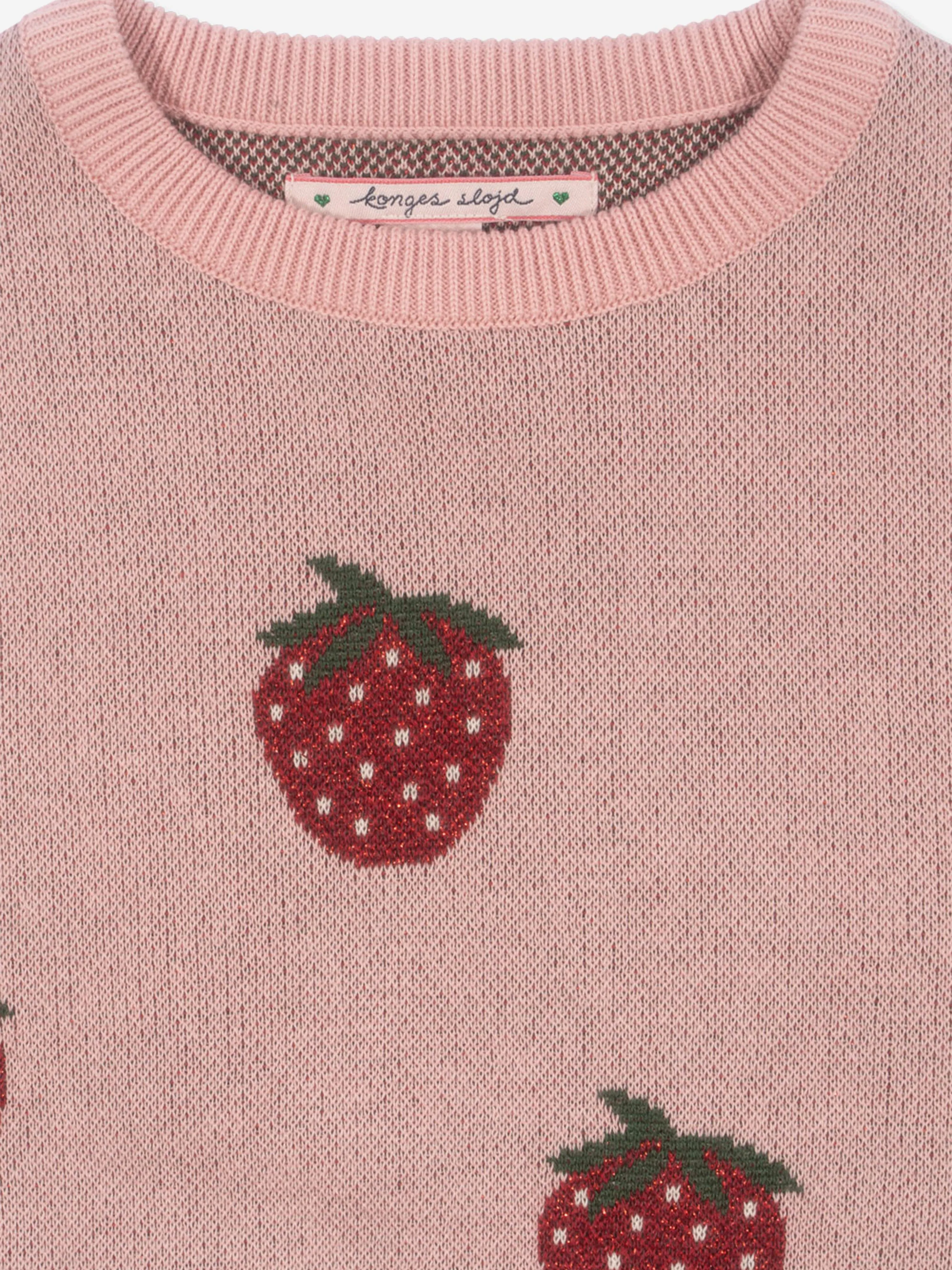 Mädchen Lapis Erdbeer Strickpullover in Rosa