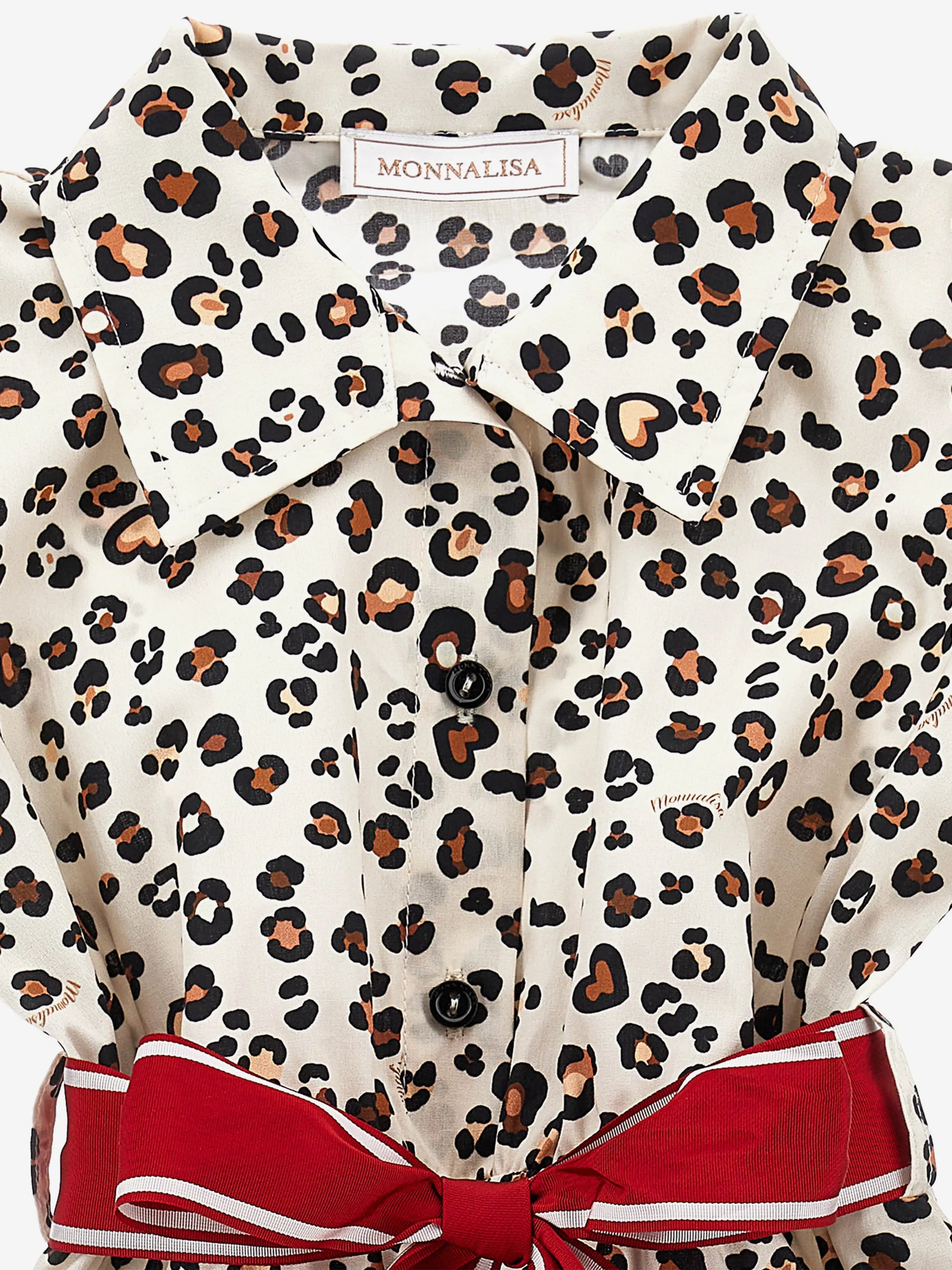 Mädchen Leoparden Shirt-Kleid in Beige