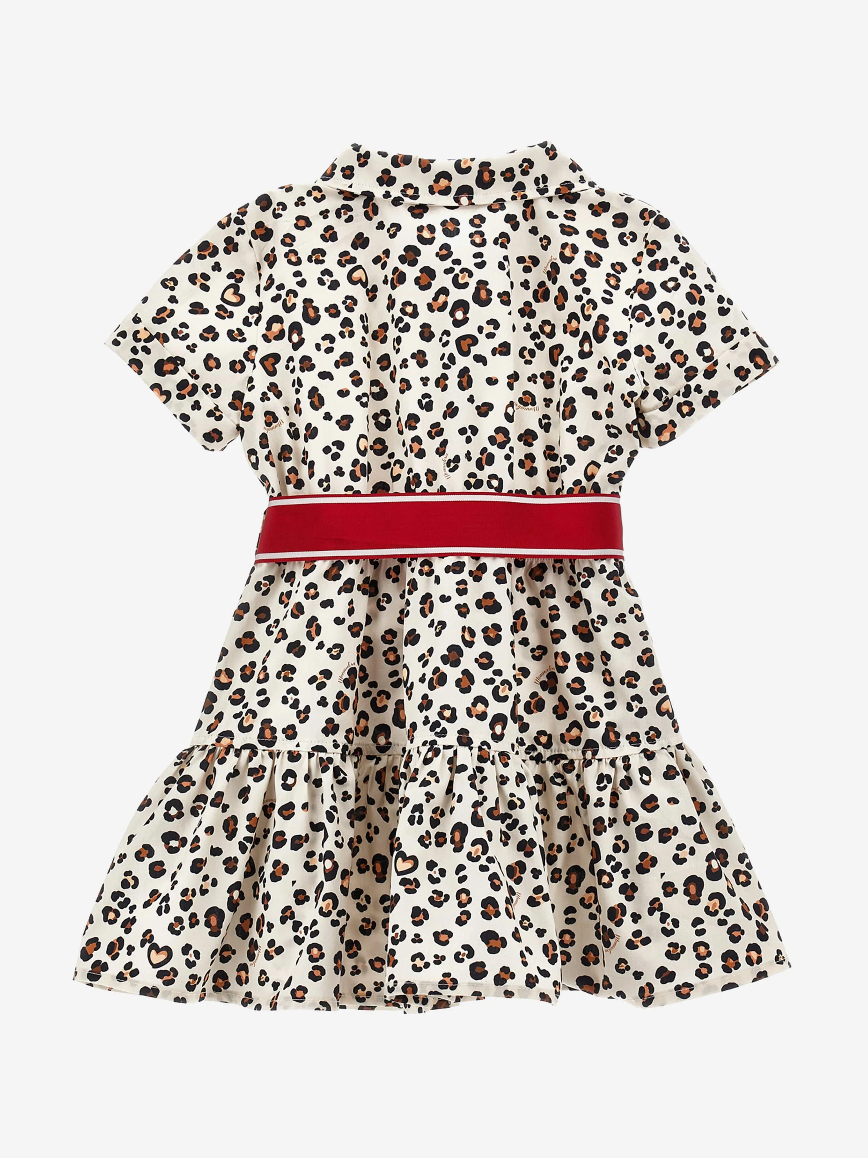Mädchen Leoparden Shirt-Kleid in Beige