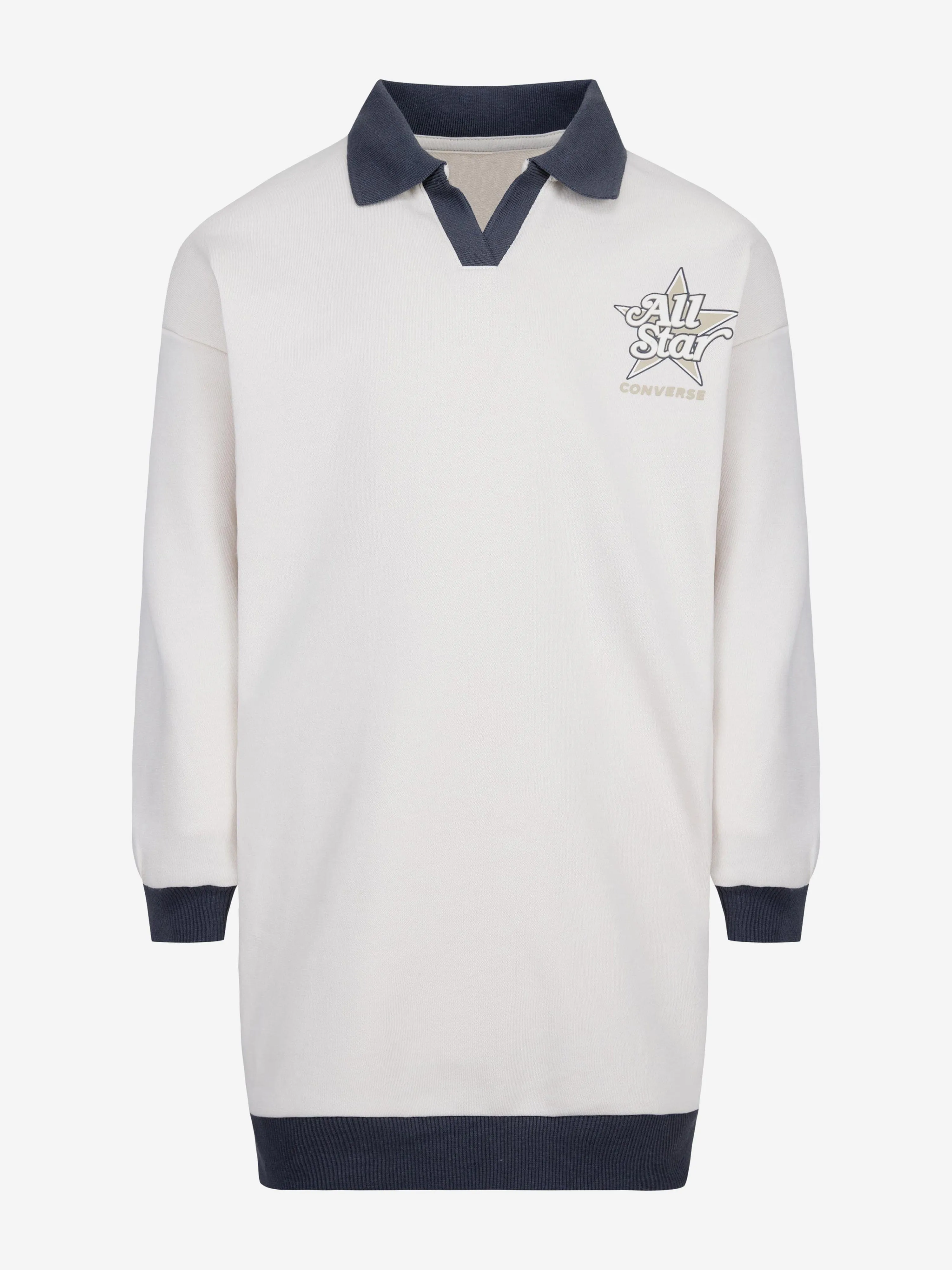 Mädchen Logo Polo Kleid in Elfenbein