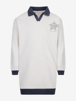 Mädchen Logo Polo Kleid in Elfenbein