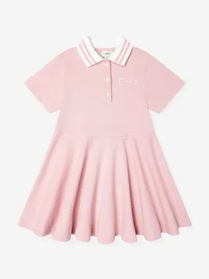 Mädchen Logo Polo Kleid in Rosa