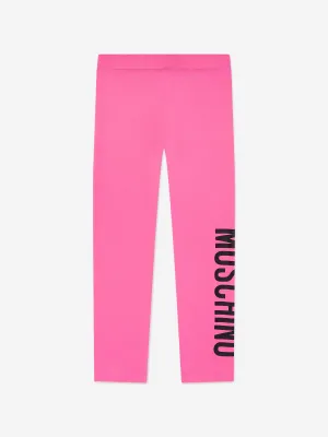 Mädchen Logo Print Leggings in Rosa