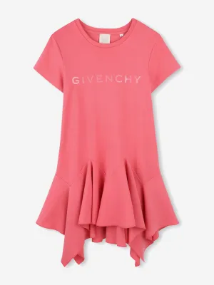 Mädchen Logo Rüschenkleid in Rosa