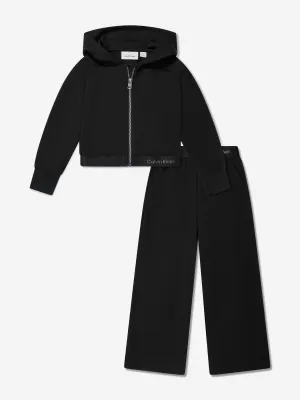Mädchen Logo Band Punto Tracksuit in Schwarz