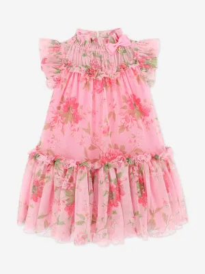 Mädchen Ringelblumen Blumenkleid in Rosa