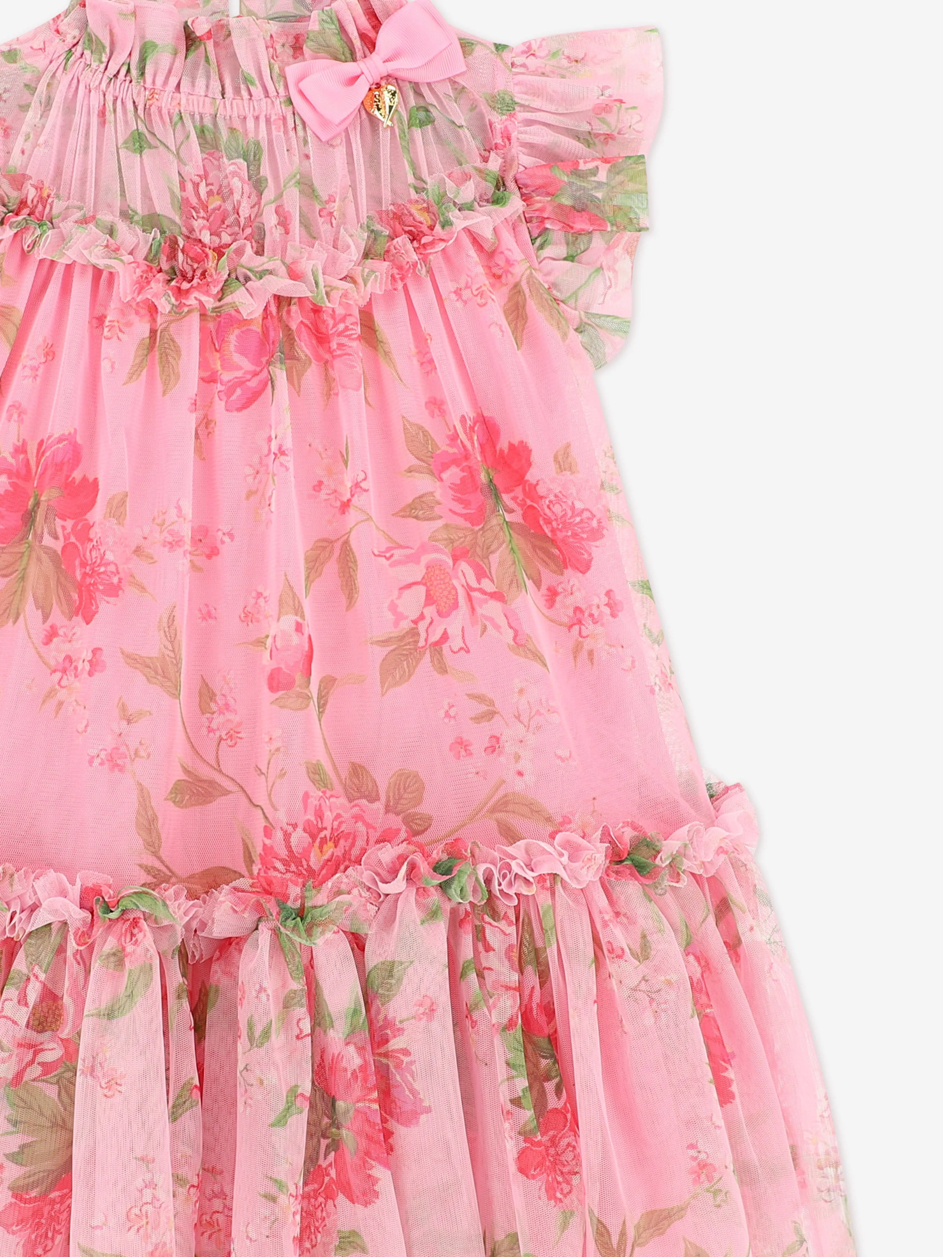 Mädchen Ringelblumen Blumenkleid in Rosa
