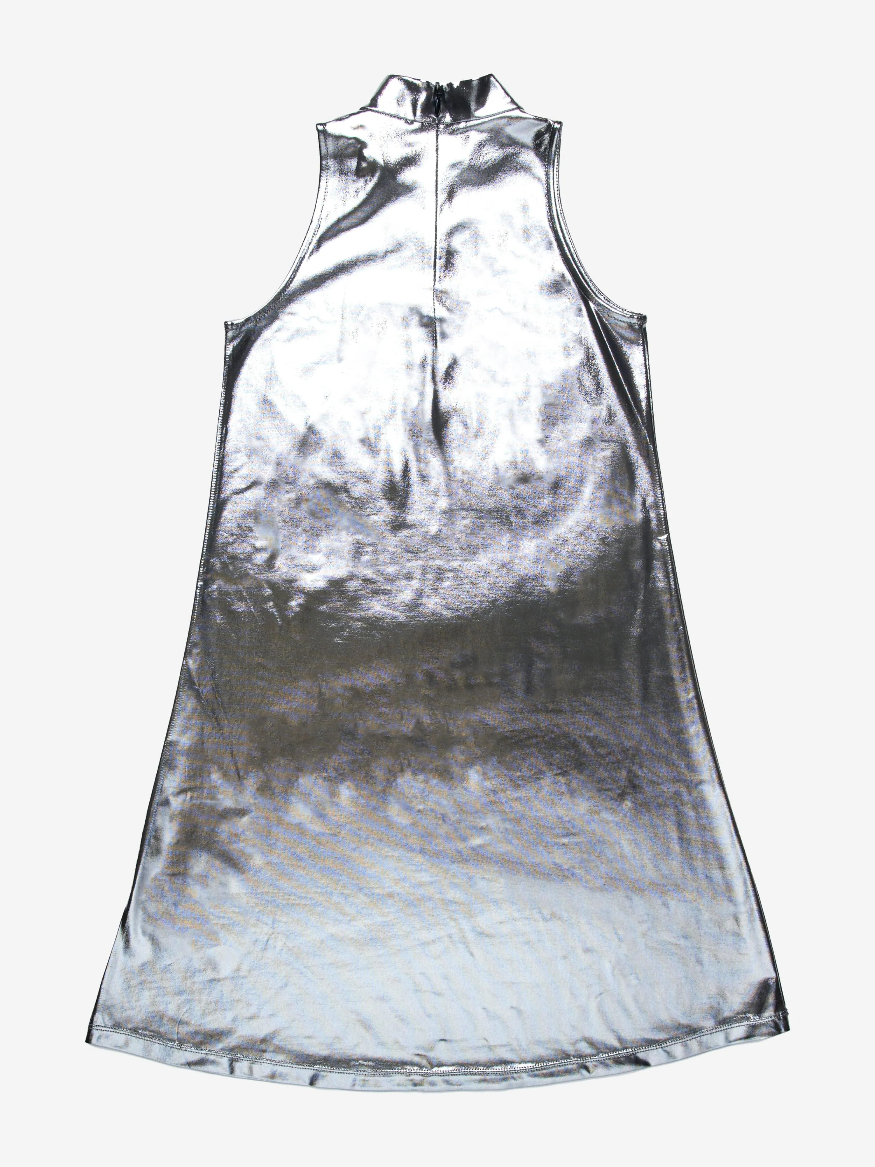 Mädchen Metallisches Trägerloses Kleid in Silber