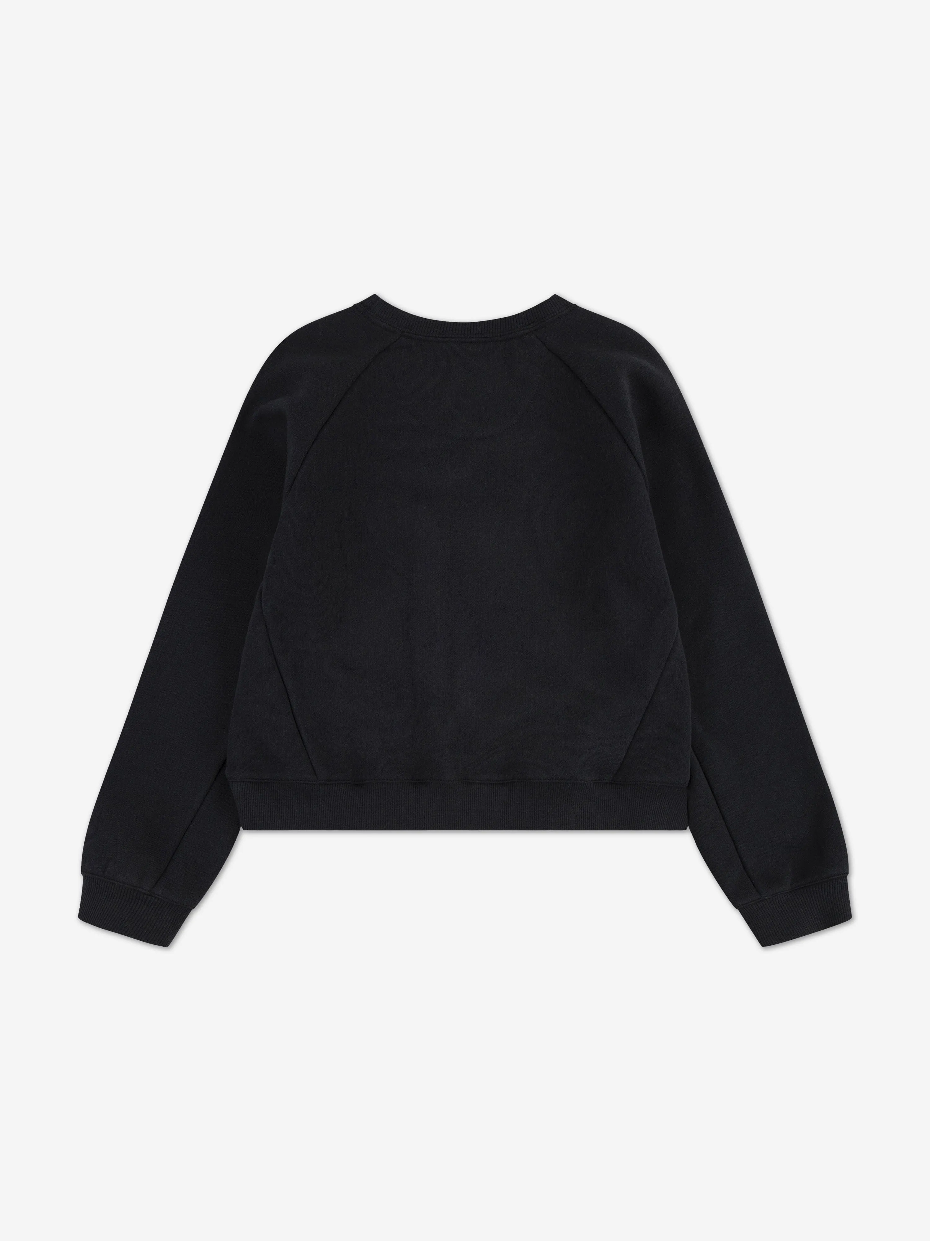 Mädchen Sweatshirt mit gemischten Texturen in Schwarz