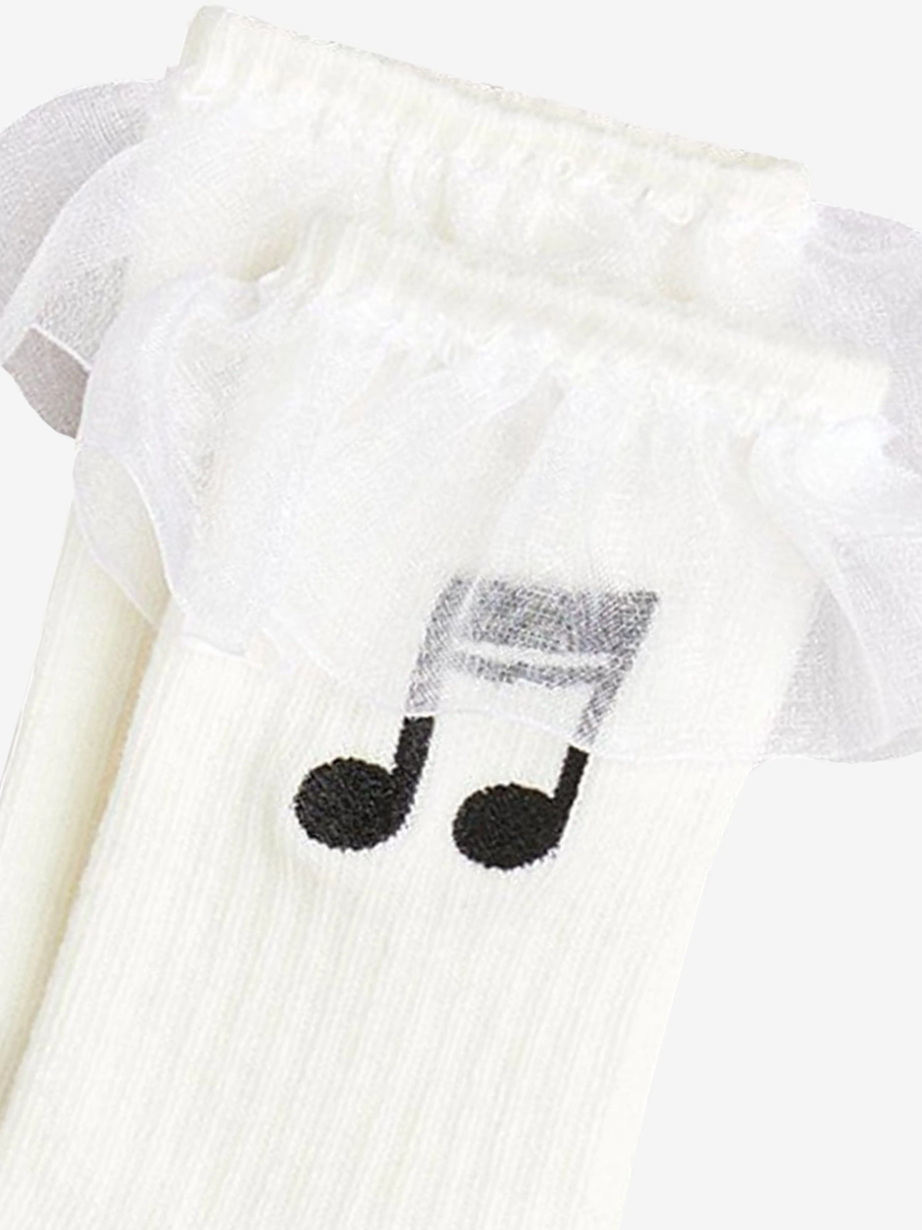 Mädchen Notiz Rüschen Socken in Weiß