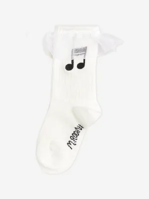 Mädchen Notiz Rüschen Socken in Weiß