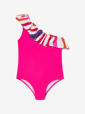 Mädchen Ein-Schulter Badeanzug in Rosa