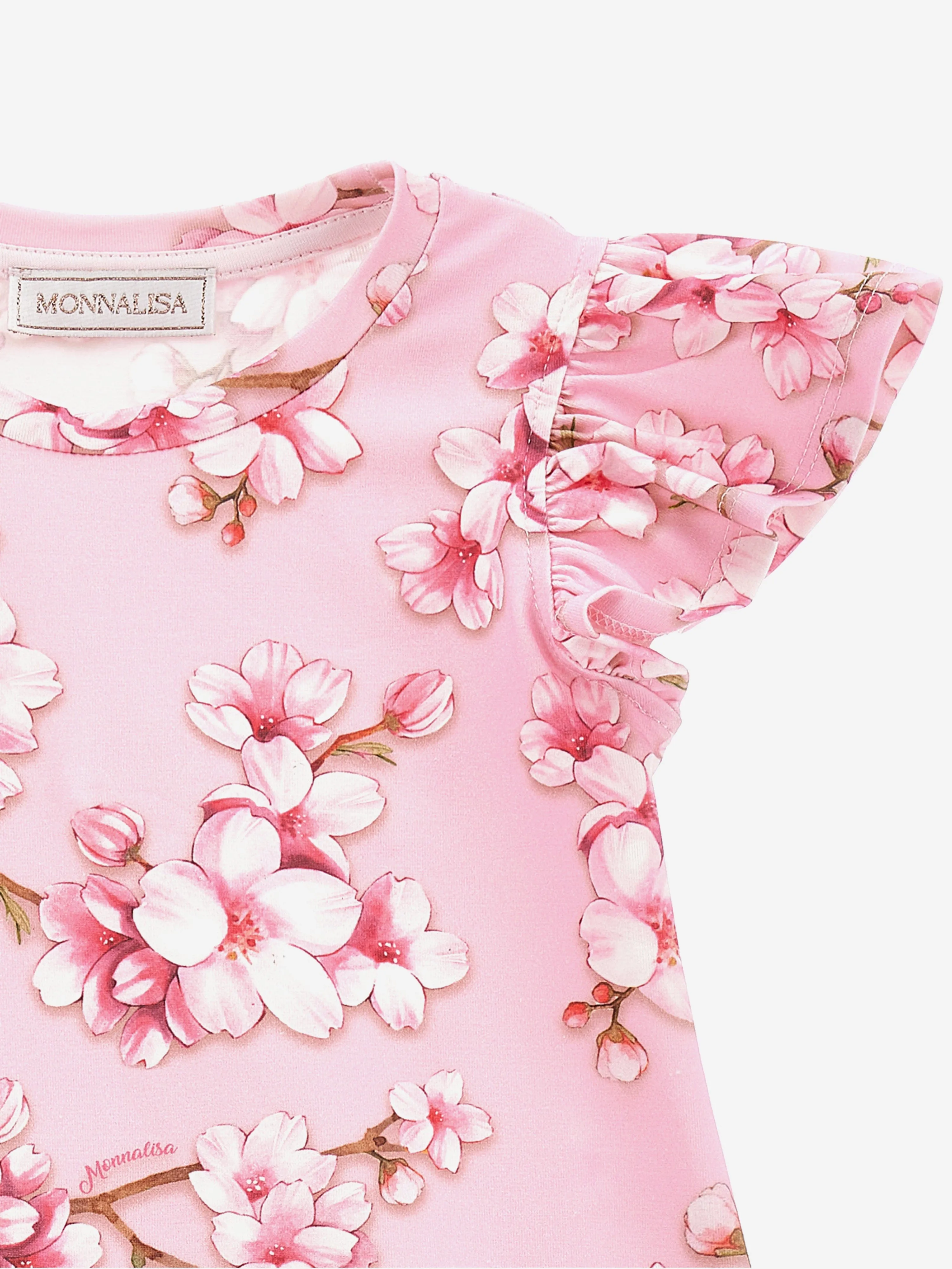 Mädchen Pfirsichblüten Jersey-Kleid in Rosa
