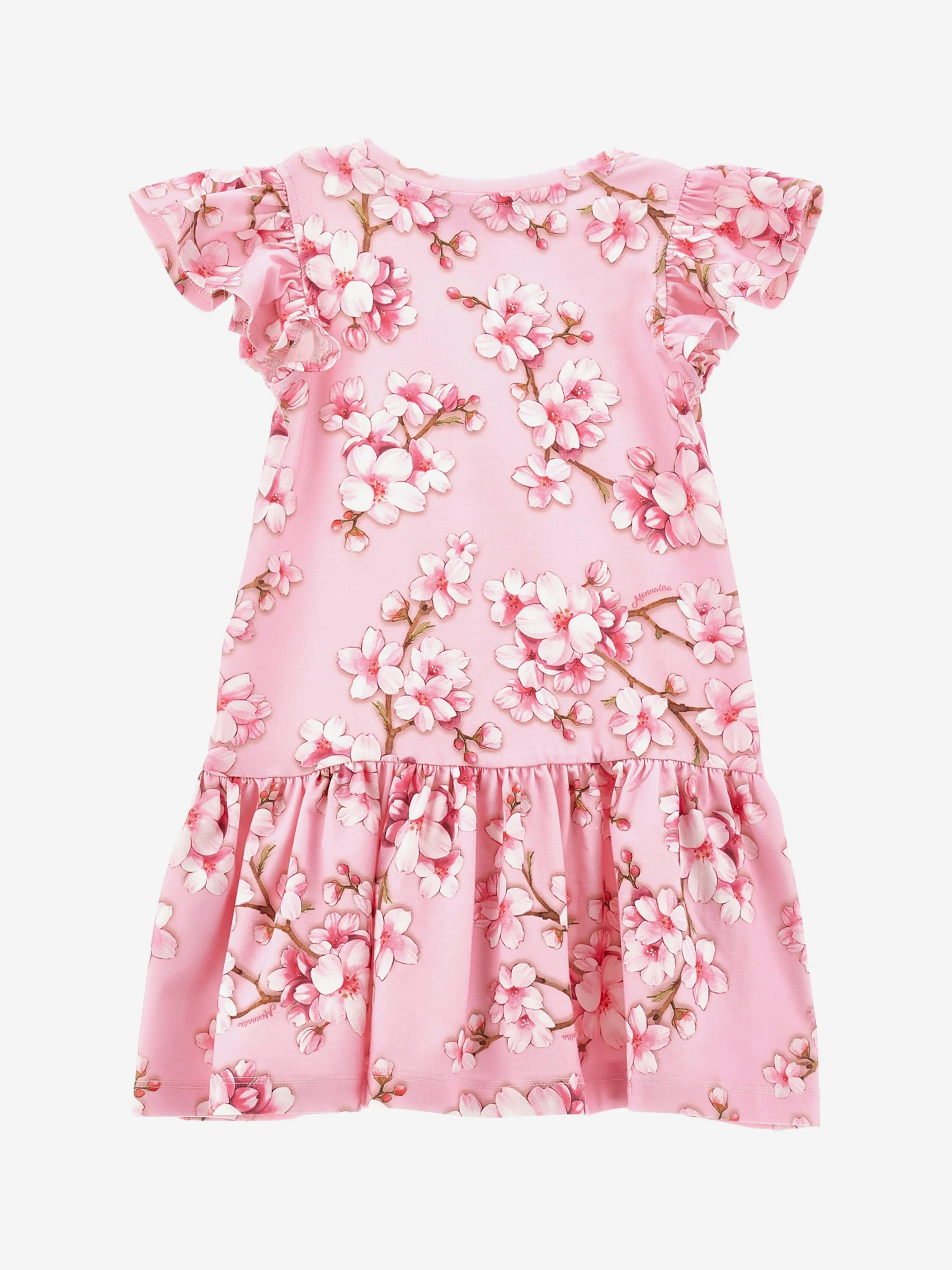 Mädchen Pfirsichblüten Jersey-Kleid in Rosa