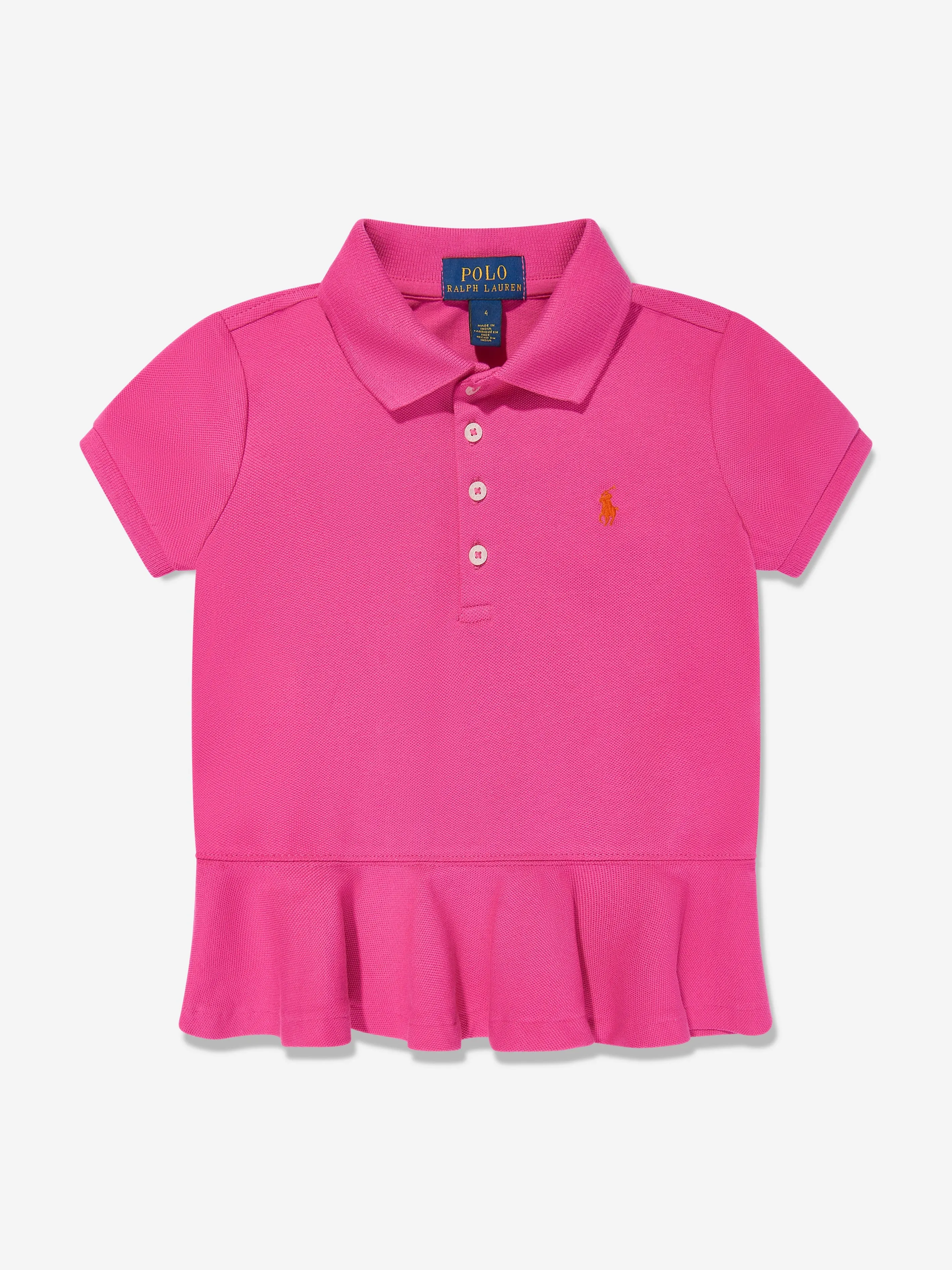 Mädchen Peplum Polo-Shirt in Rosa