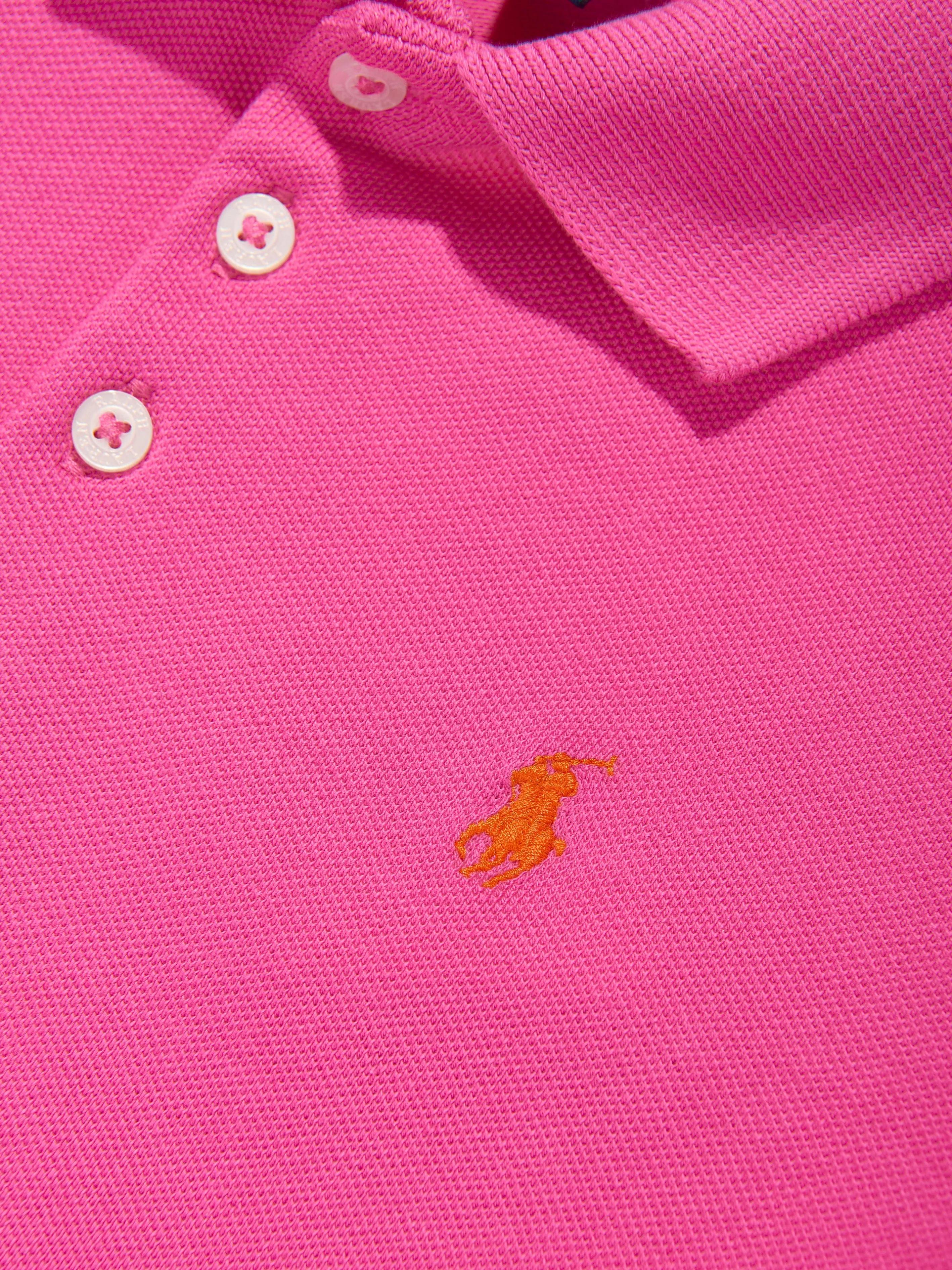 Mädchen Peplum Polo-Shirt in Rosa