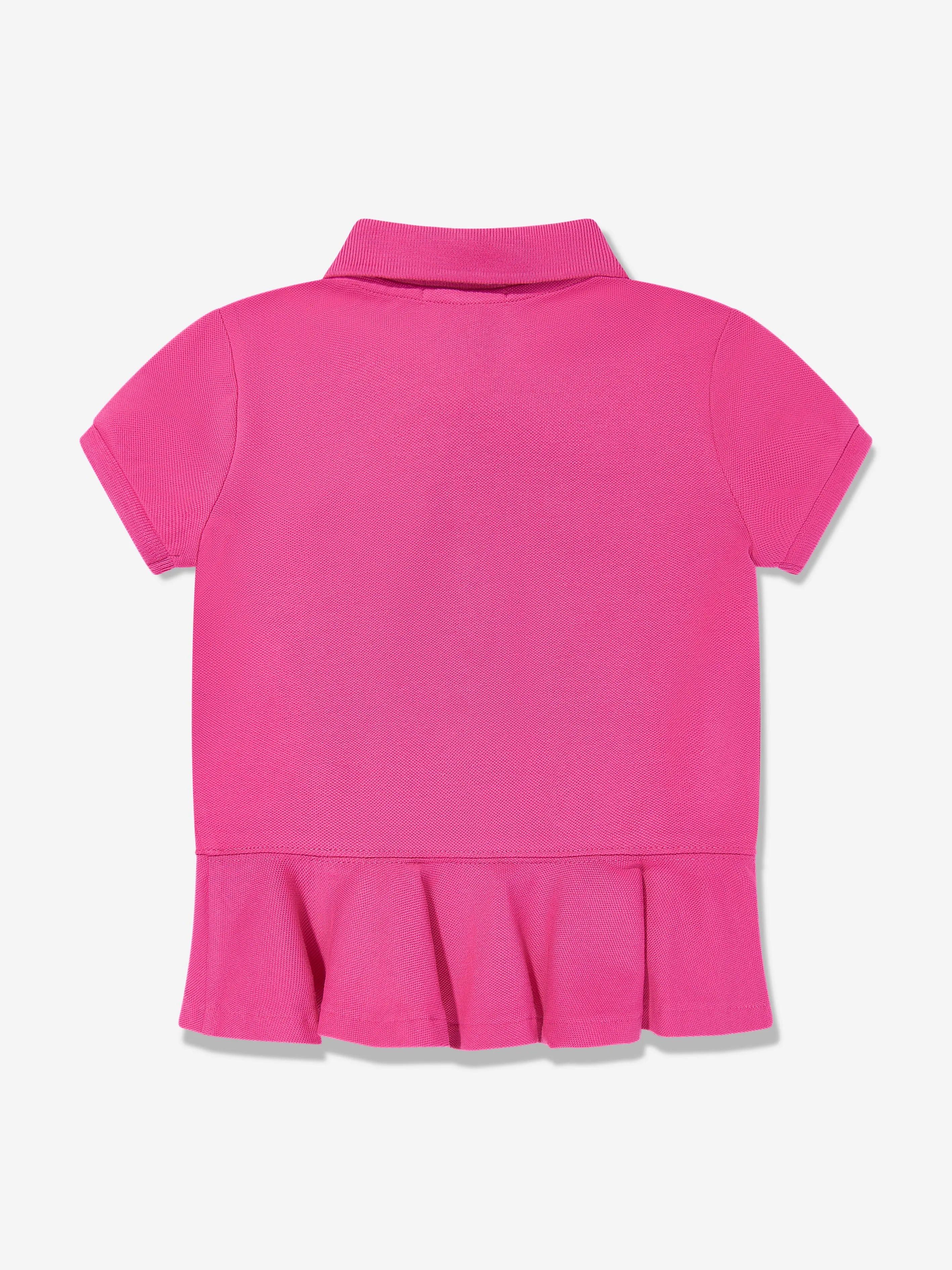 Mädchen Peplum Polo-Shirt in Rosa