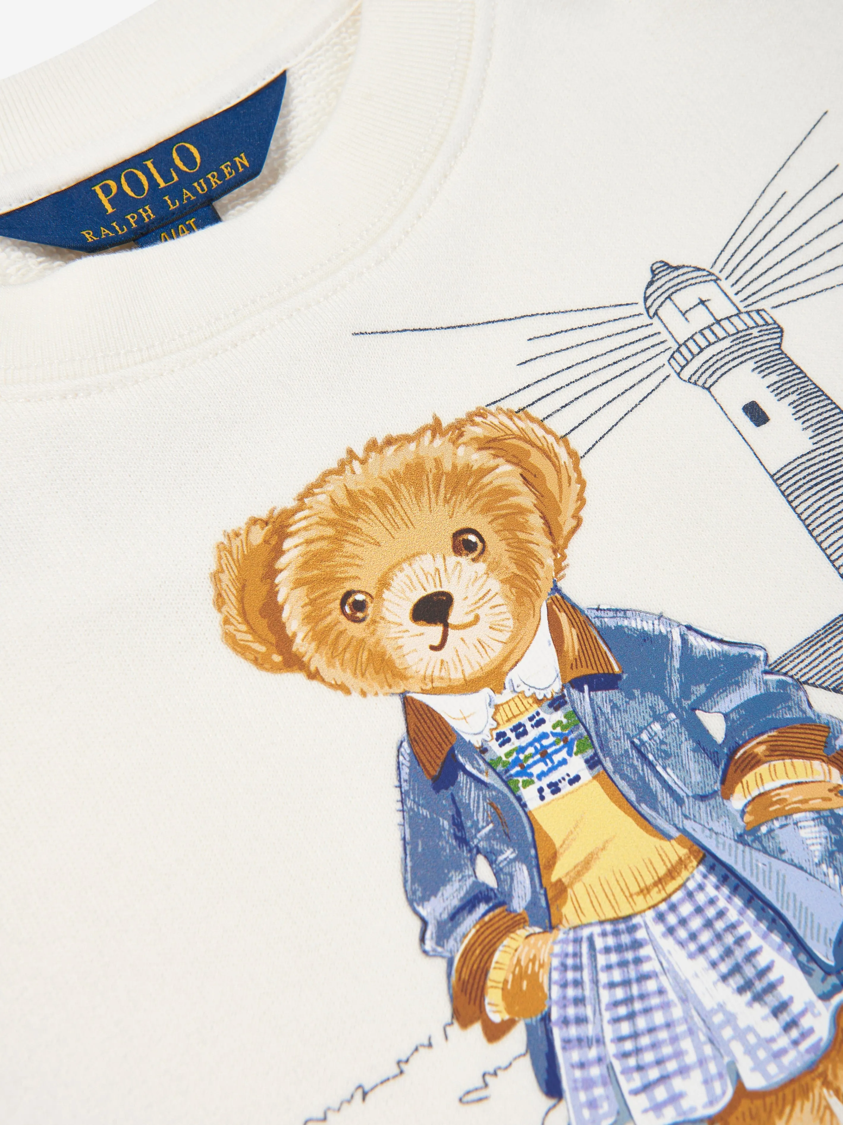 Mädchen Polo Bär Sweatshirt in Weiß