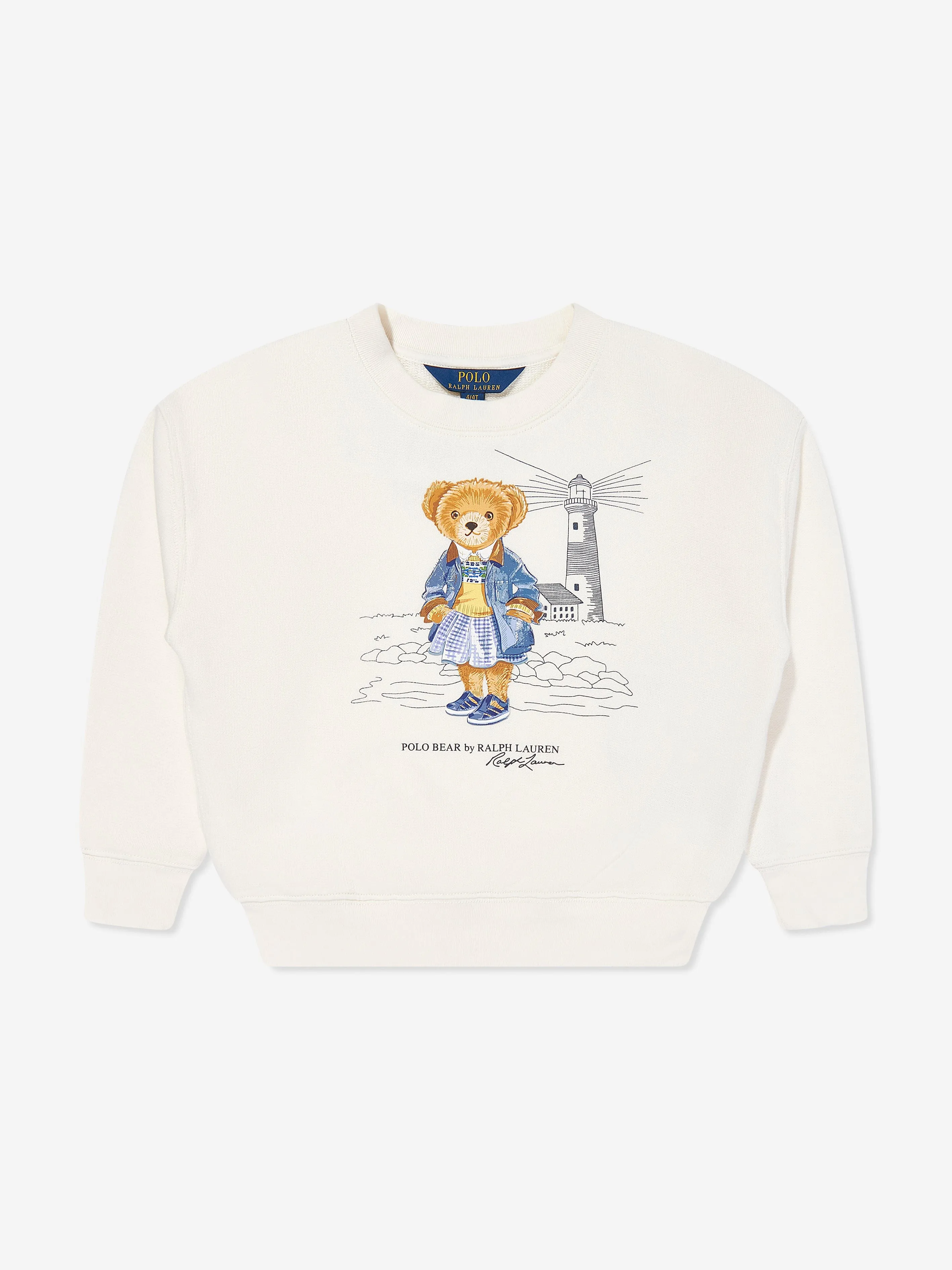 Mädchen Polo Bär Sweatshirt in Weiß
