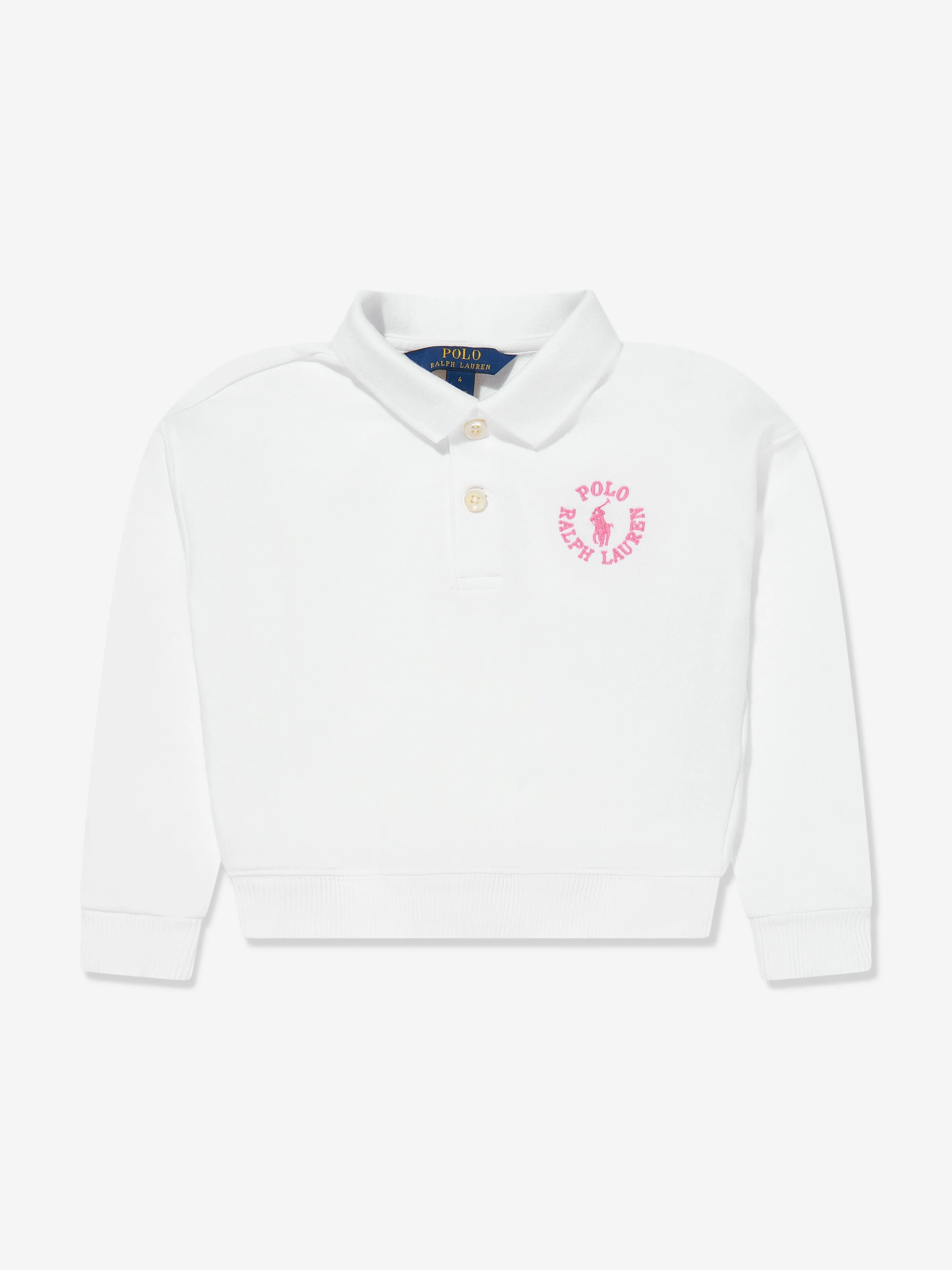 Mädchen Polo Sweatshirt in Weiß