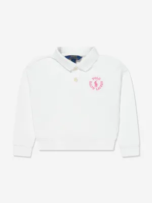 Mädchen Polo Sweatshirt in Weiß
