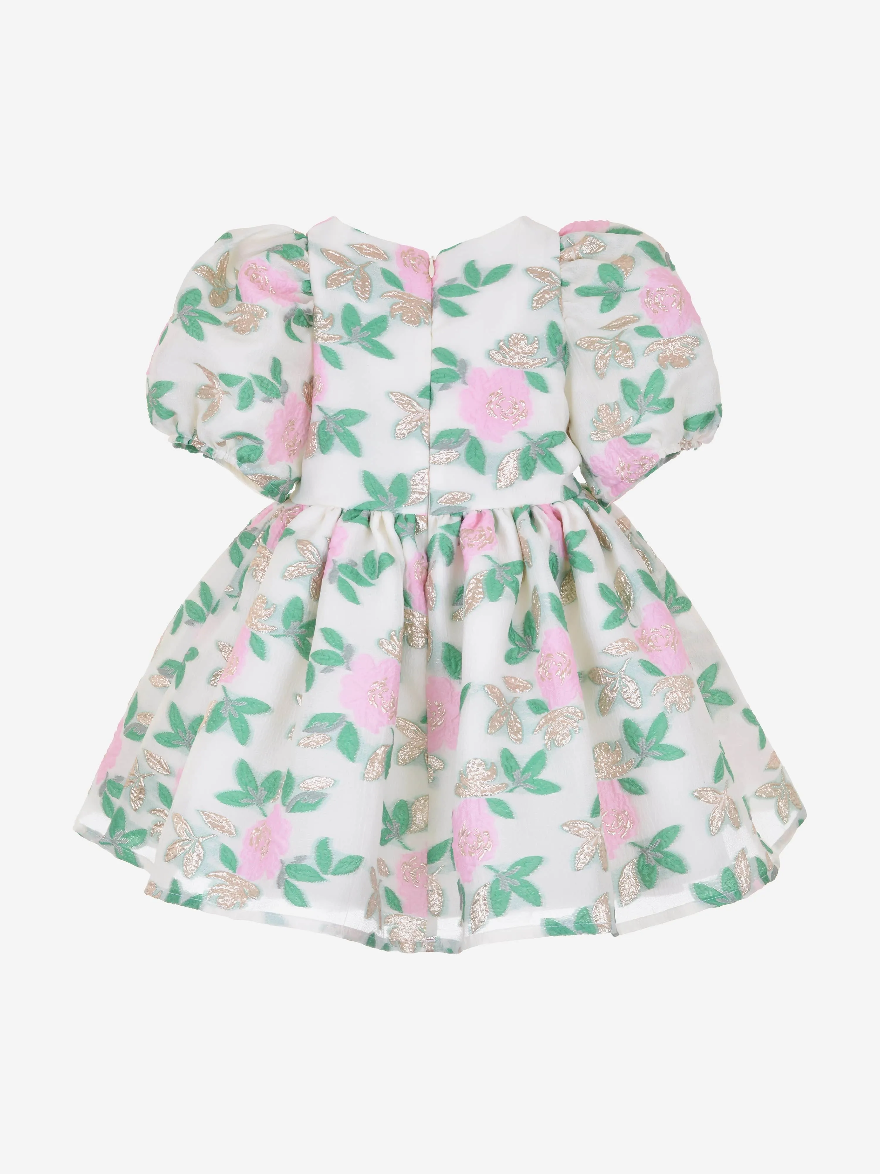 Mädchen Puffärmel Mieder Kleid in Weiß