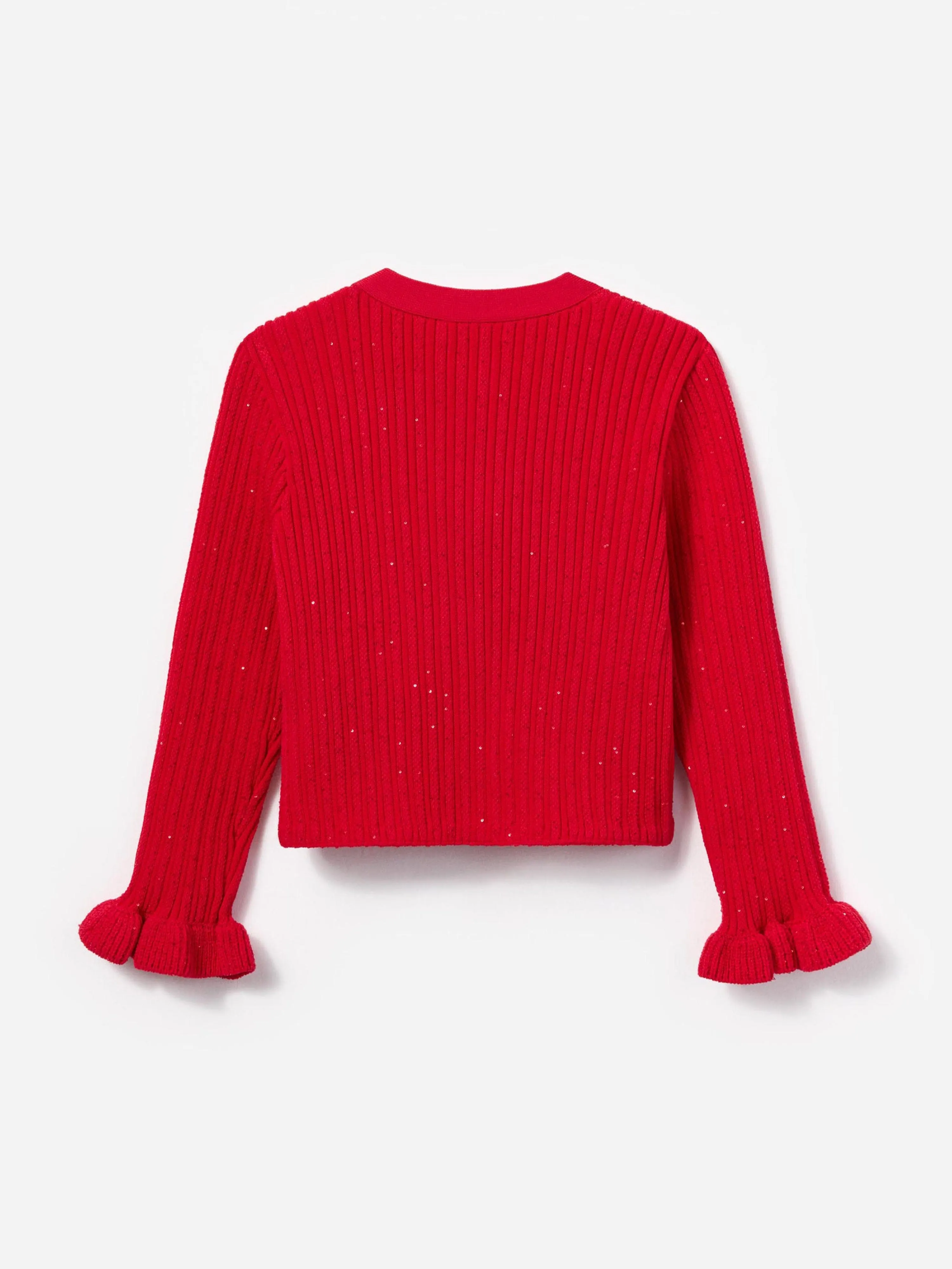 Mädchen Rippstrick Cardigan in Rot