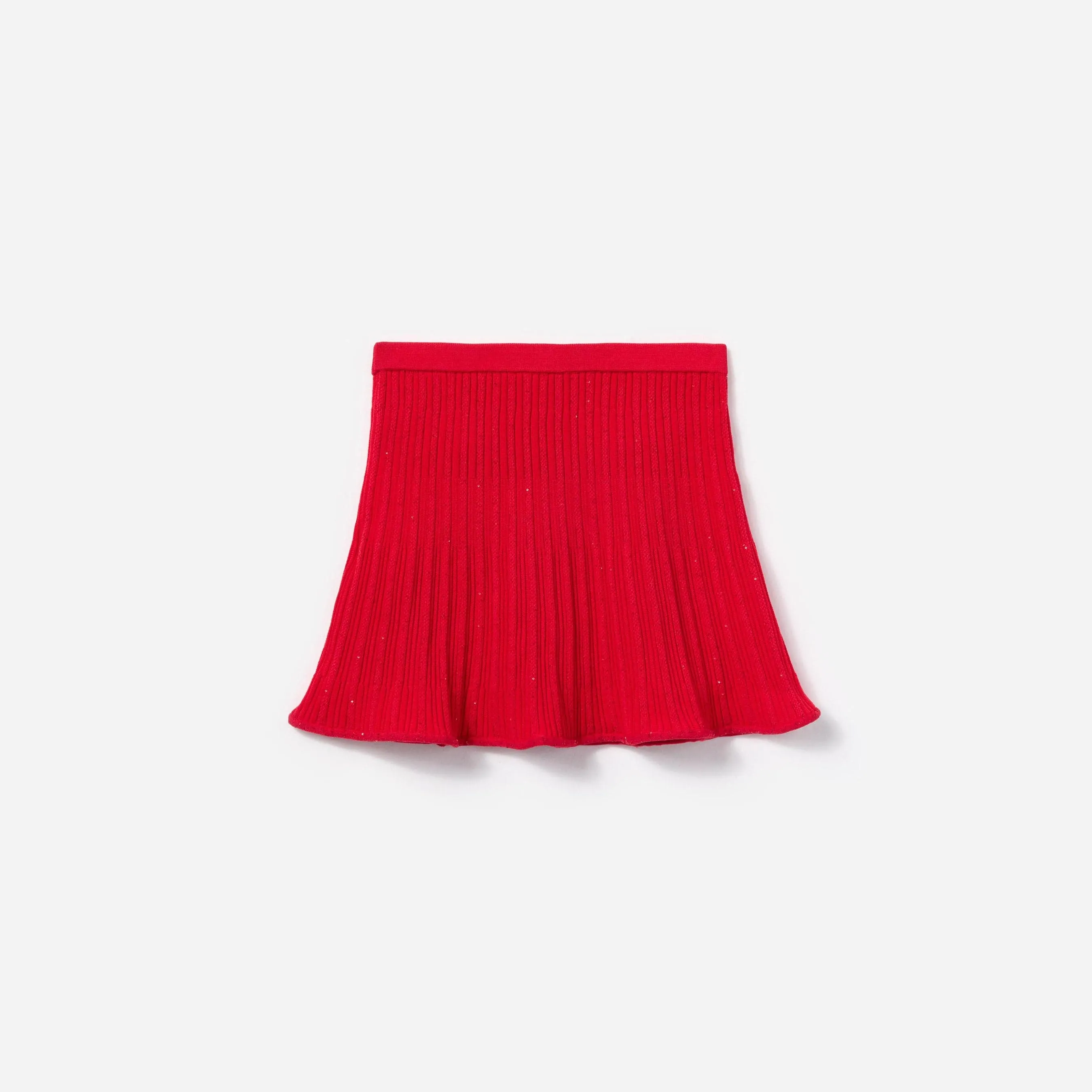 Gerippter Strickrock in Rot für Mädchen