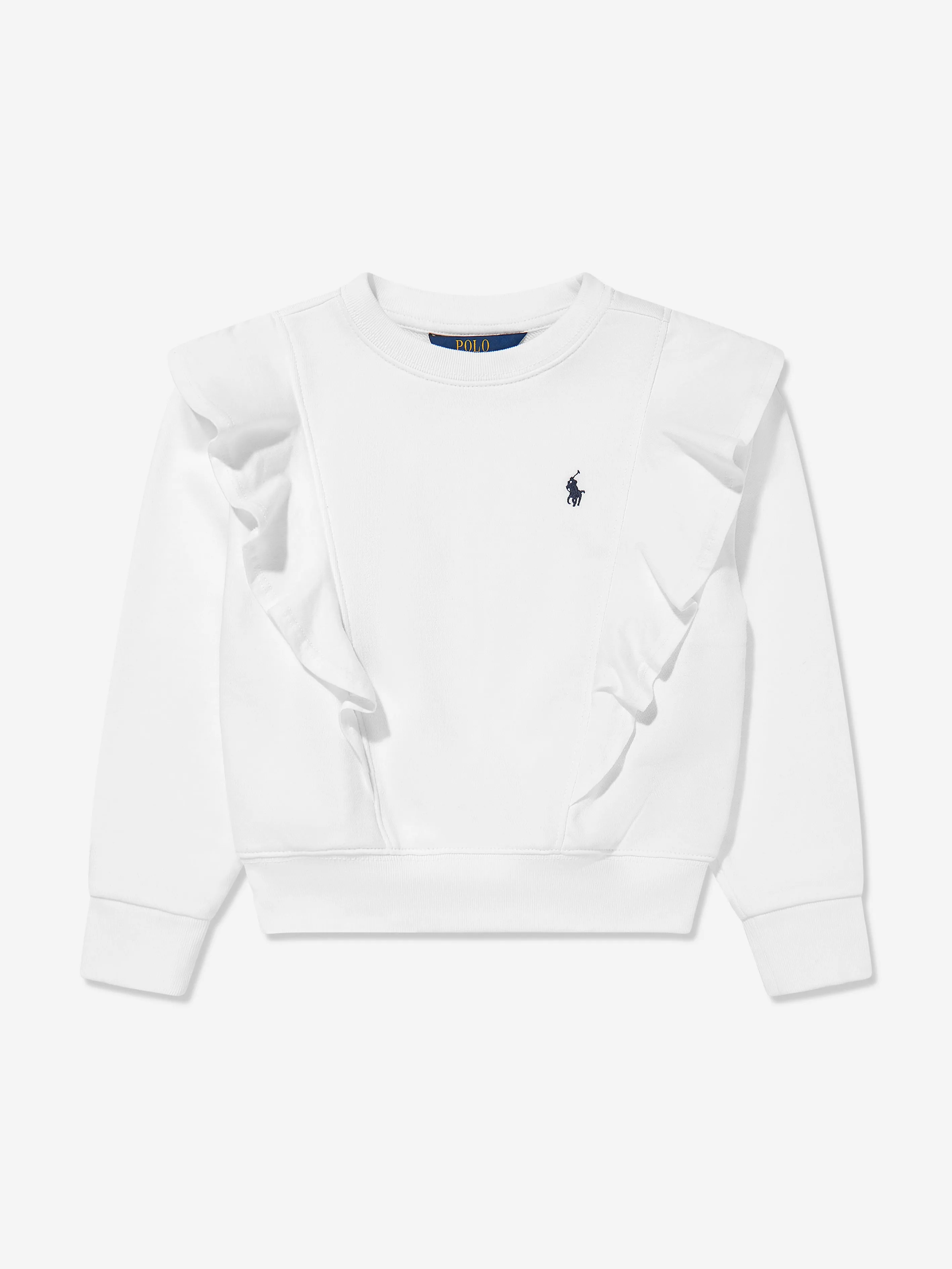Mädchen Rüschen Sweatshirt in Weiß