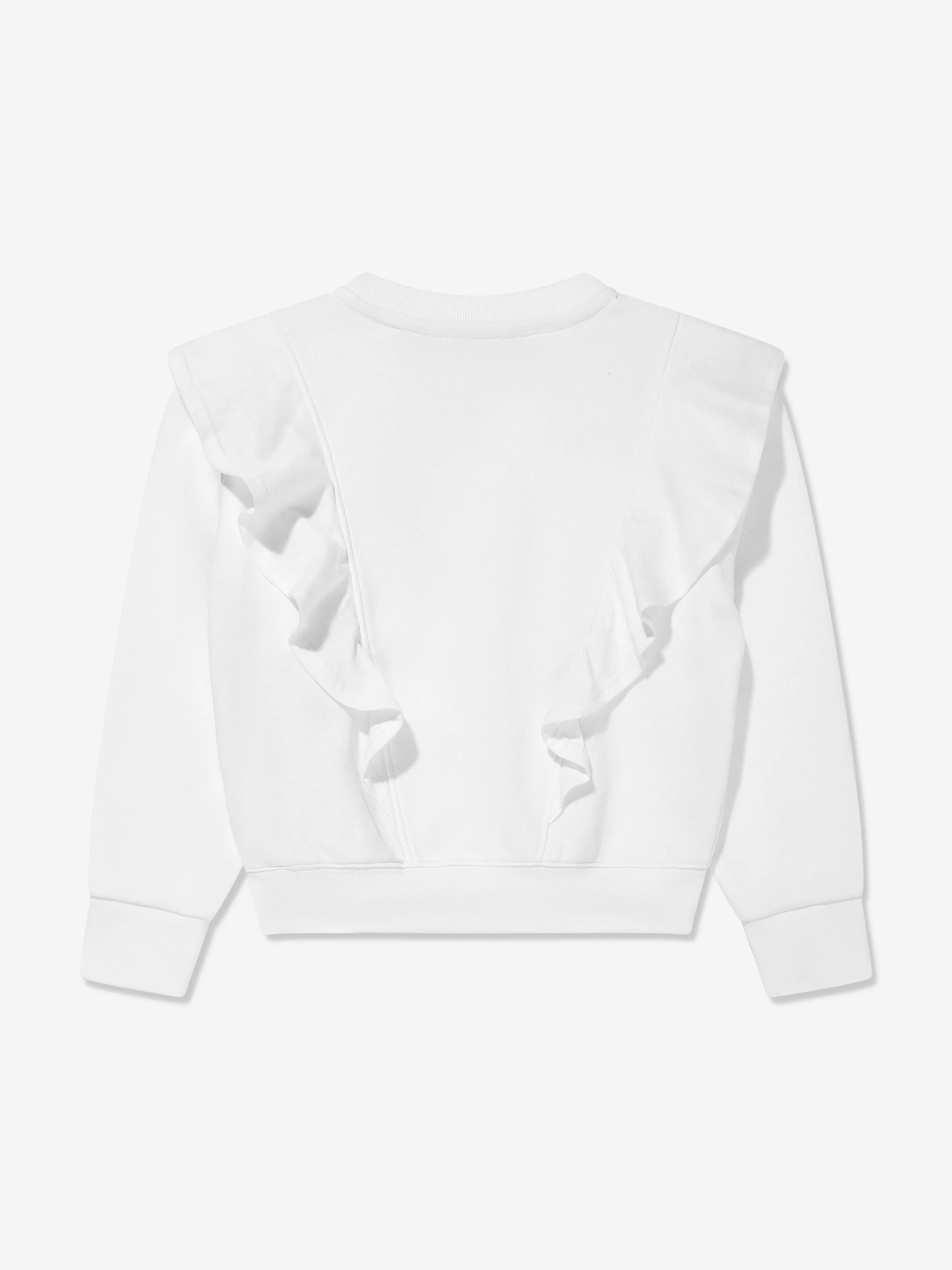 Mädchen Rüschen Sweatshirt in Weiß