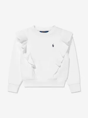 Mädchen Rüschen Sweatshirt in Weiß