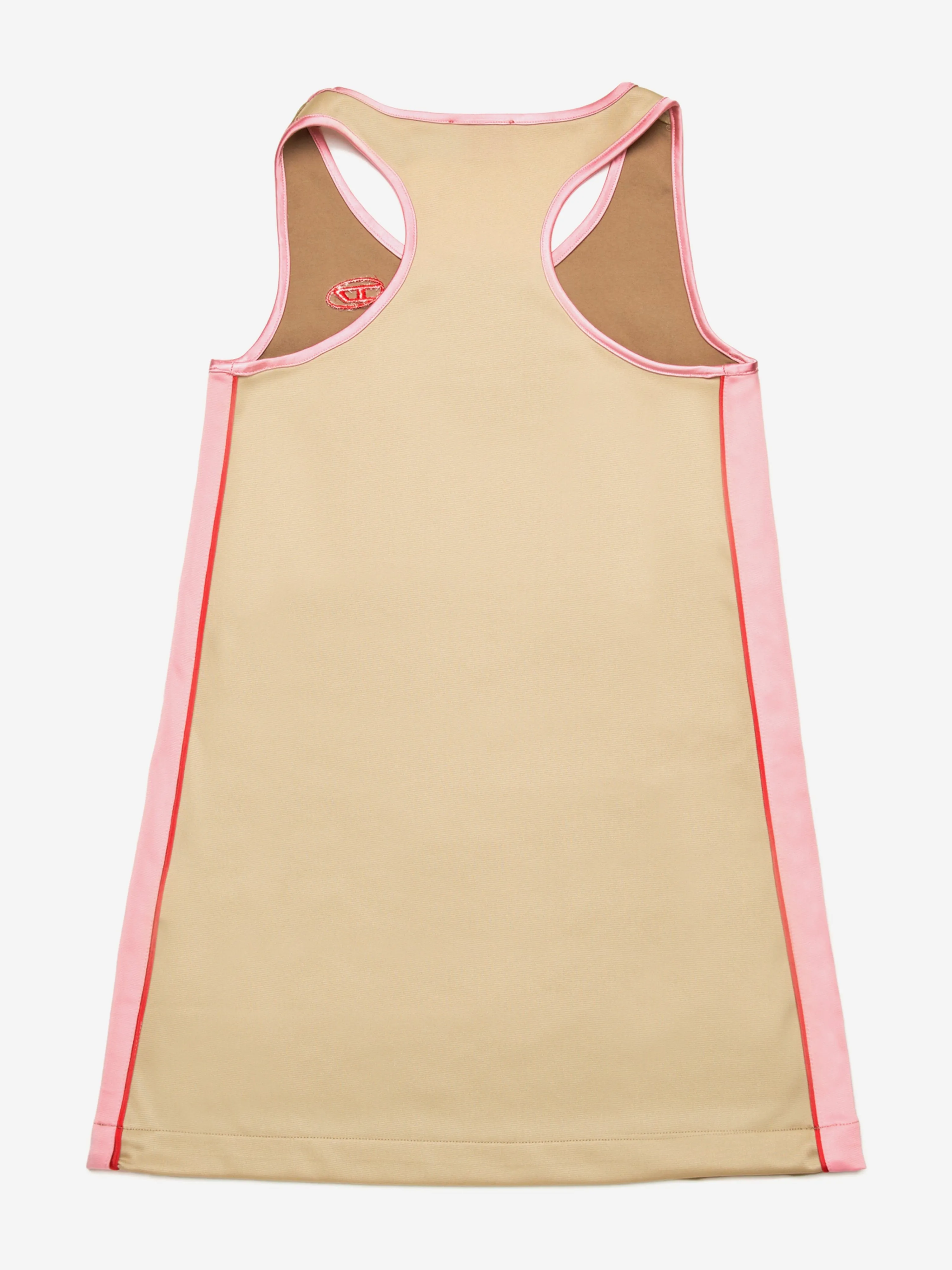 Mädchen Satin und Jersey ärmelloses Kleid in Beige