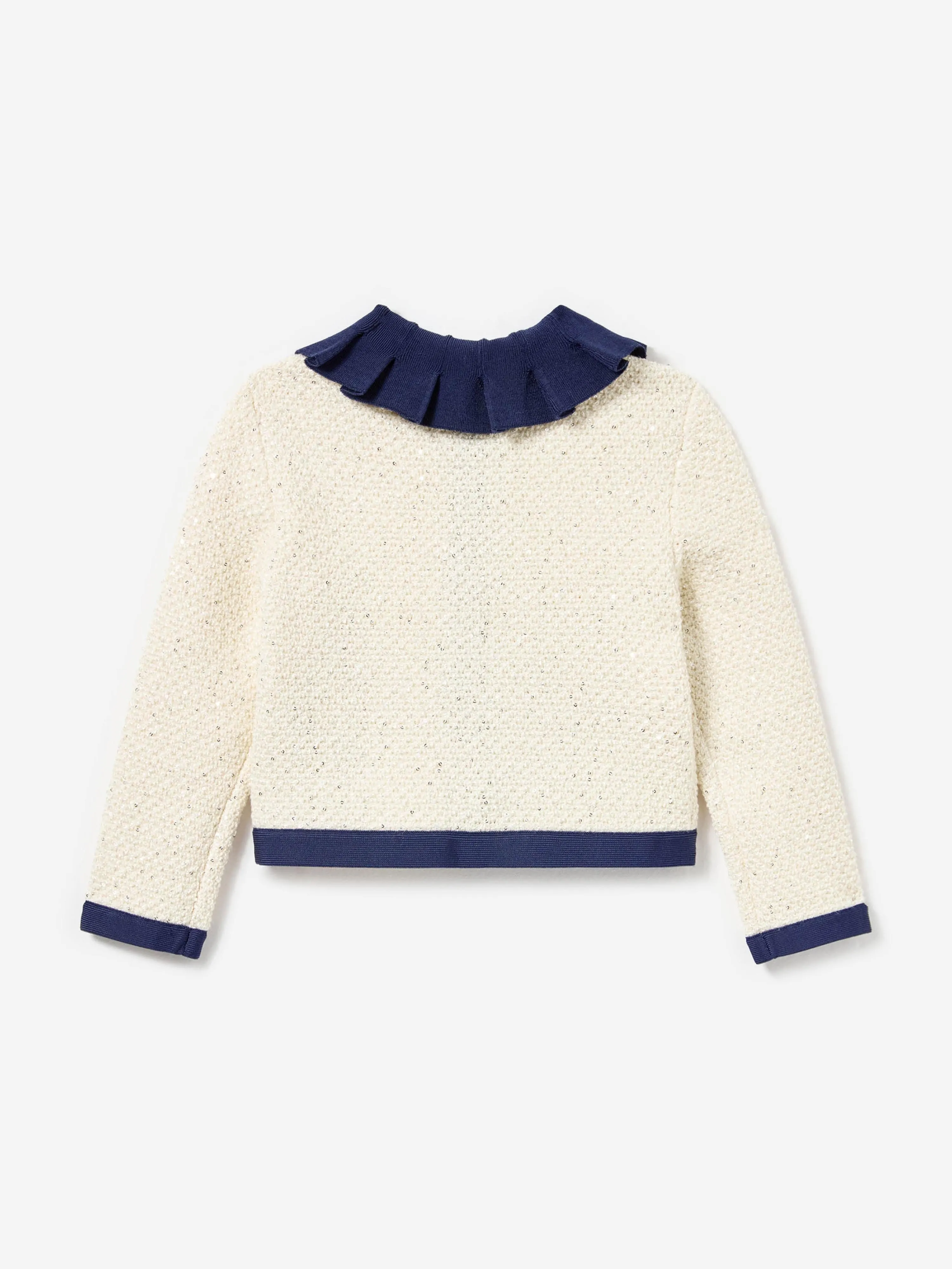Mädchen Glitzer Strick Cardigan in Elfenbein