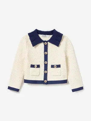 Mädchen Glitzer Strick Cardigan in Elfenbein