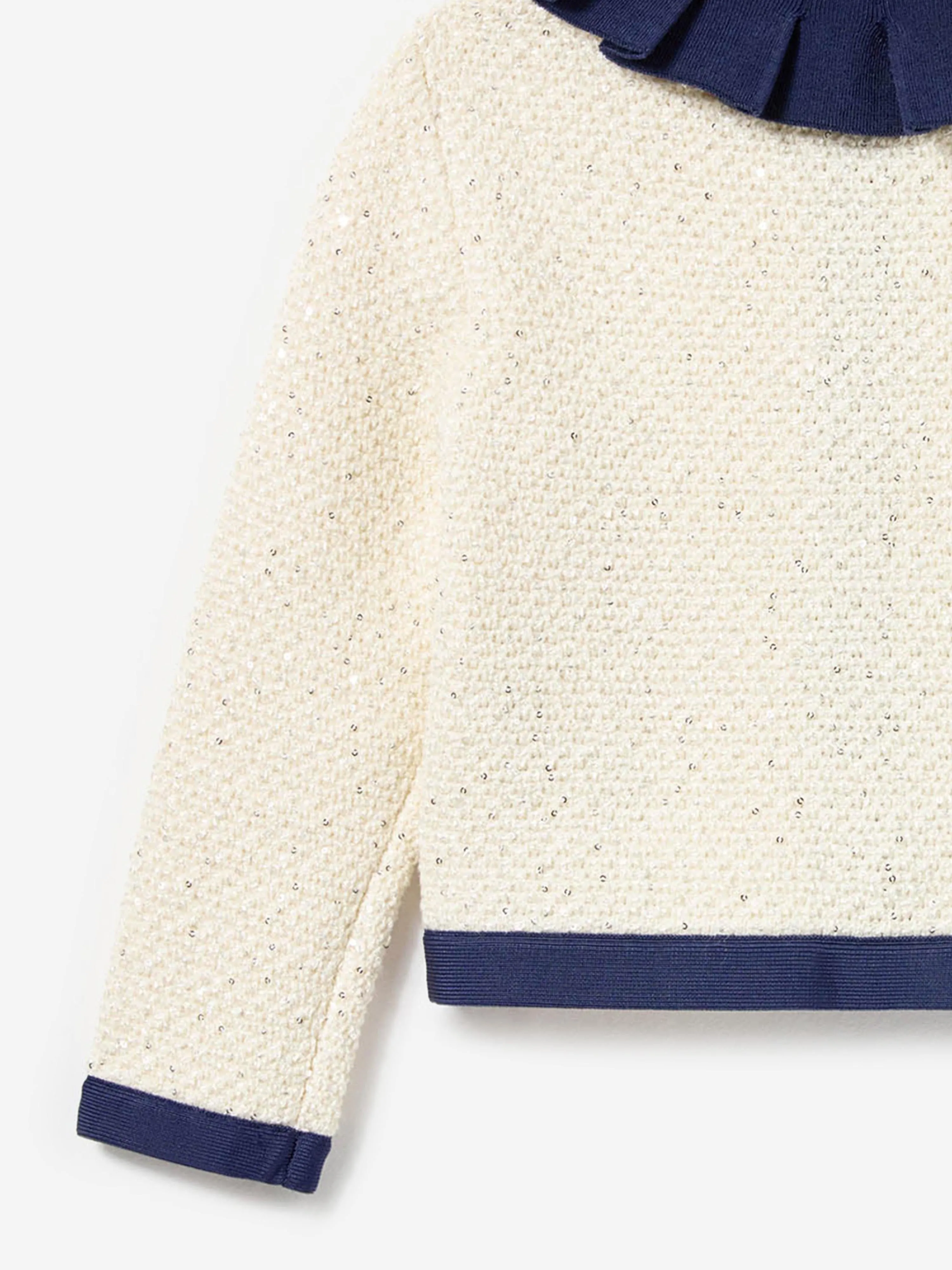 Mädchen Glitzer Strick Cardigan in Elfenbein