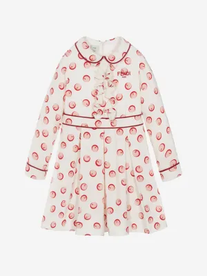 Mädchen Schatten Blasen Kleid in Weiß