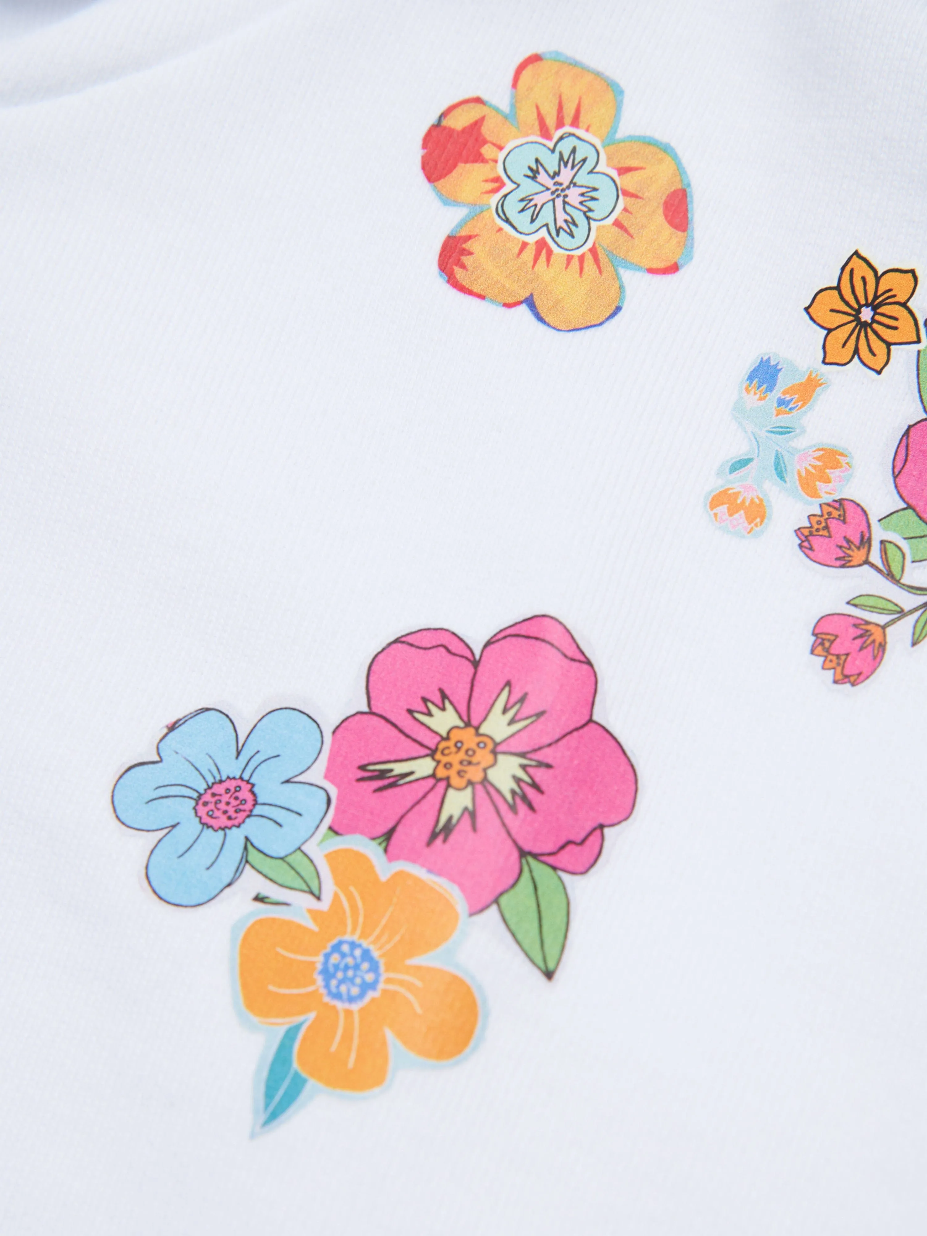 Mädchen ärmellose Blumenkapuzenjacke in Weiß