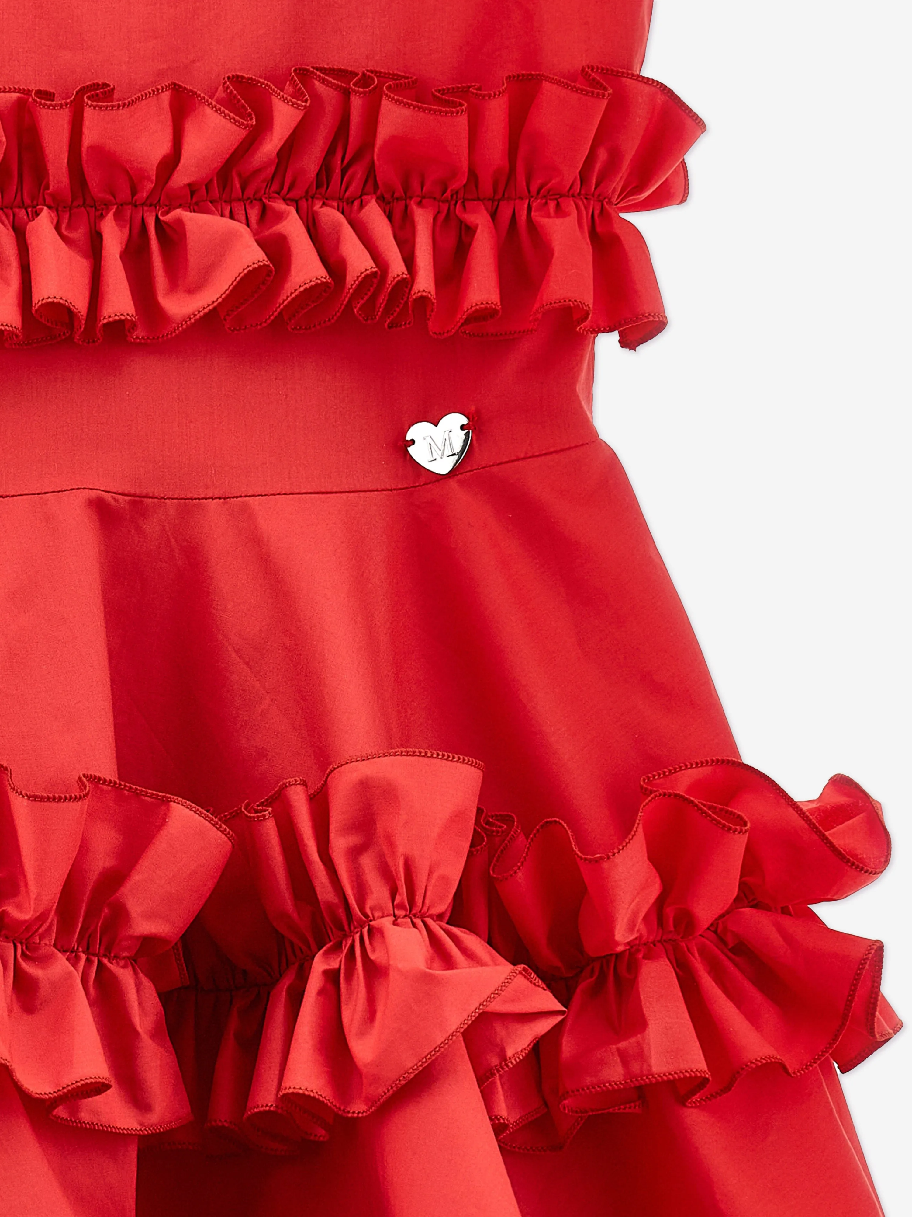 Mädchen ärmelloses Rüschenkleid in Rot