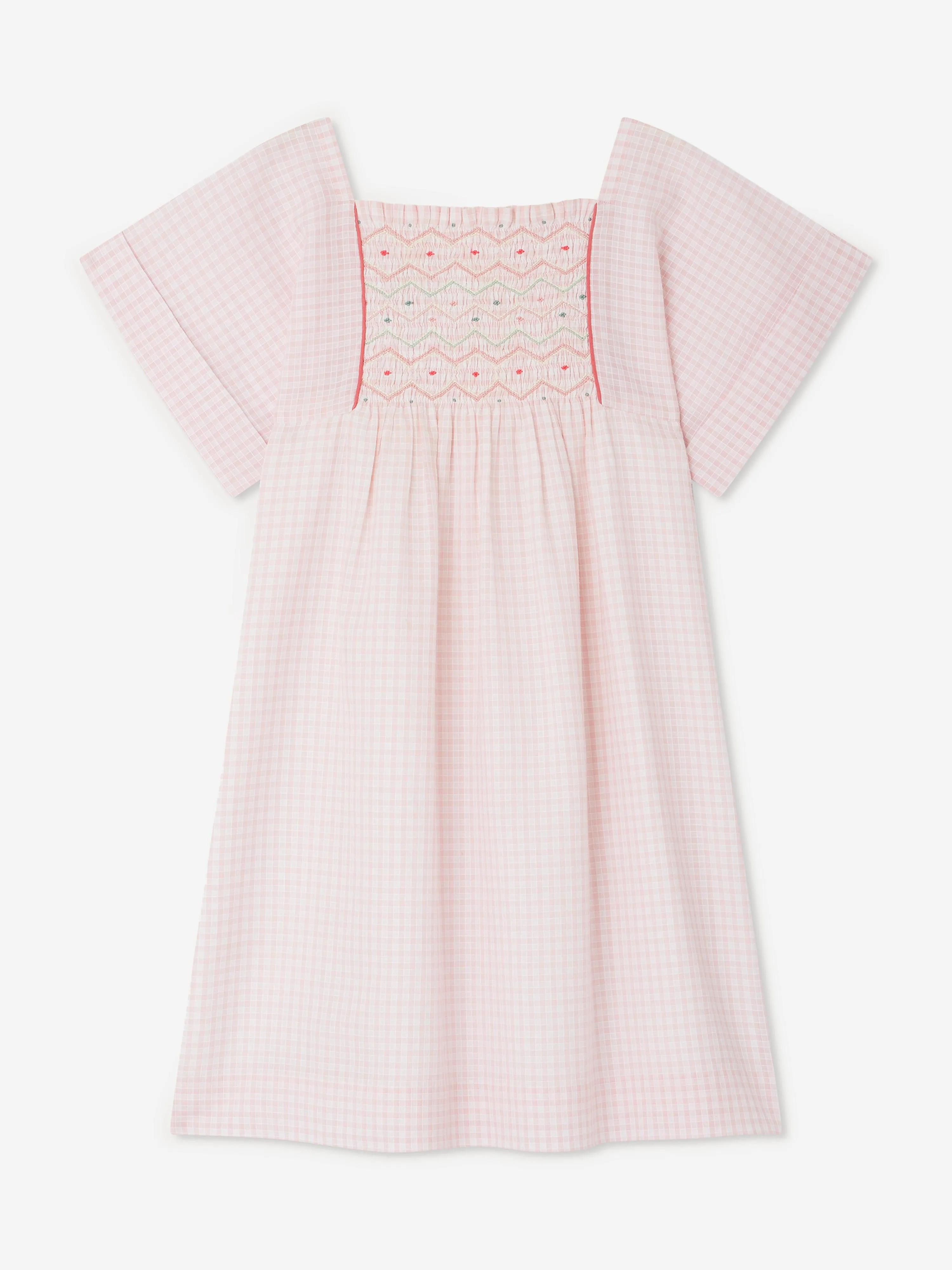 Mädchen Bauernkleid mit Smok-Details in Rosa